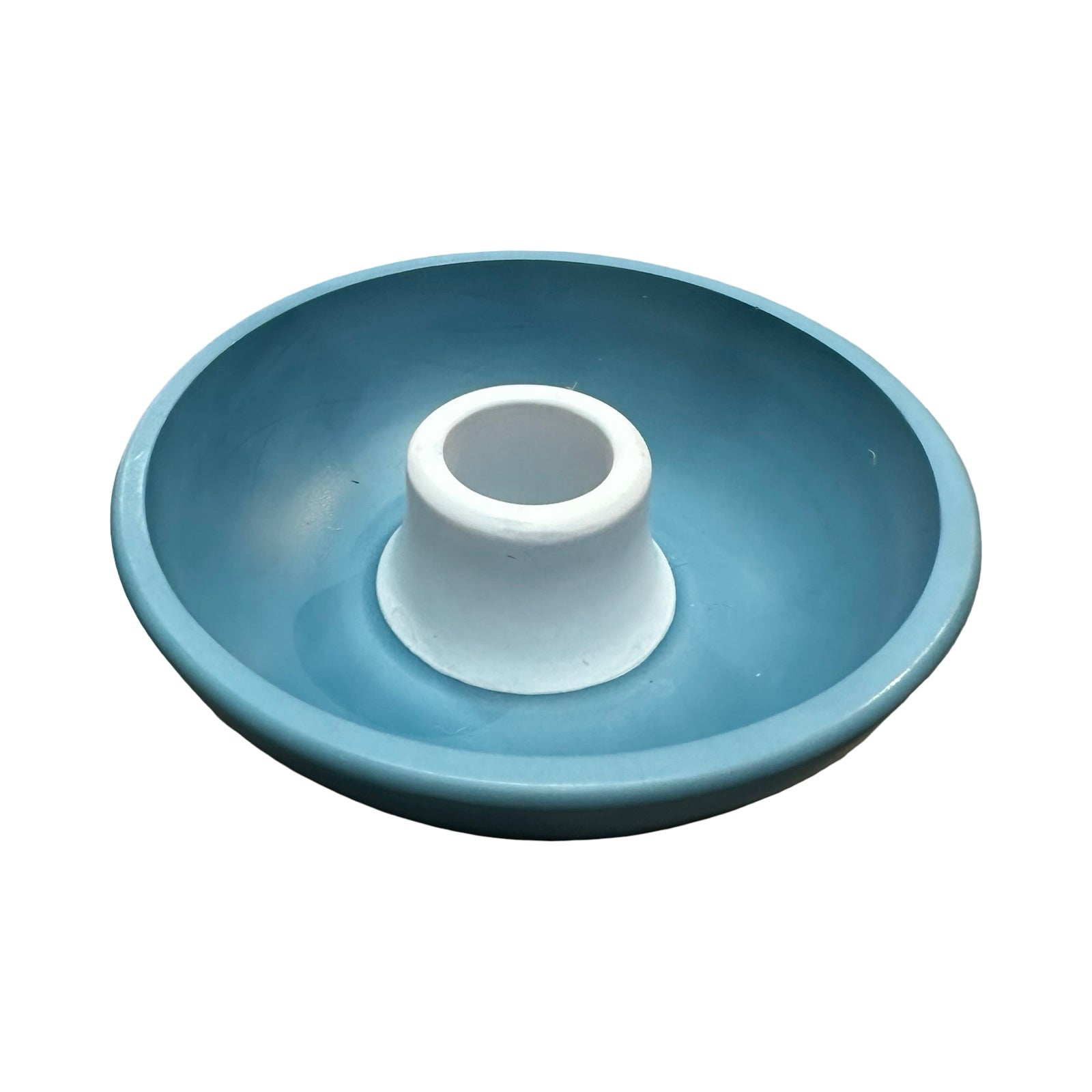 Navy and pale blue candle holder.