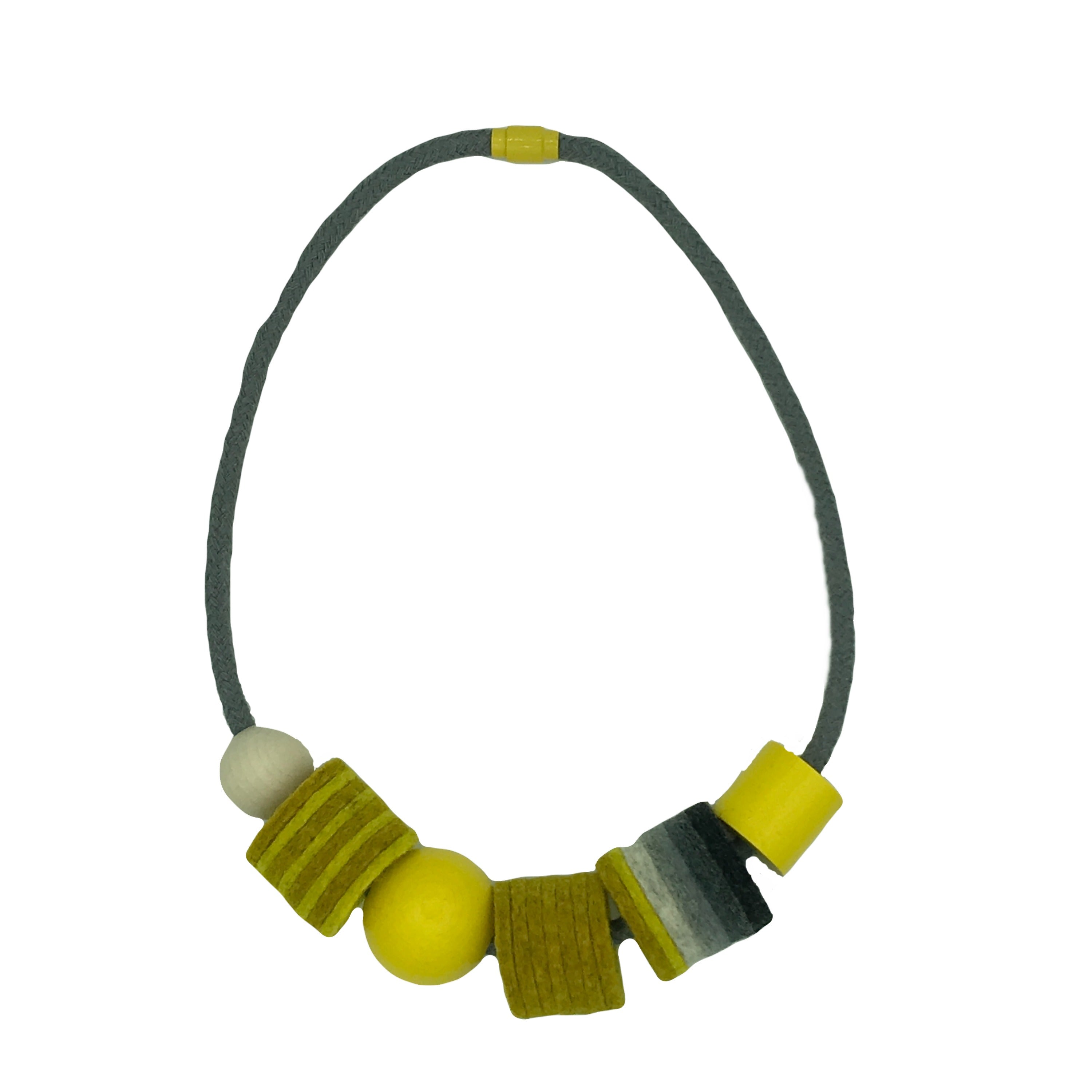Shapes Felt and Bead Necklace