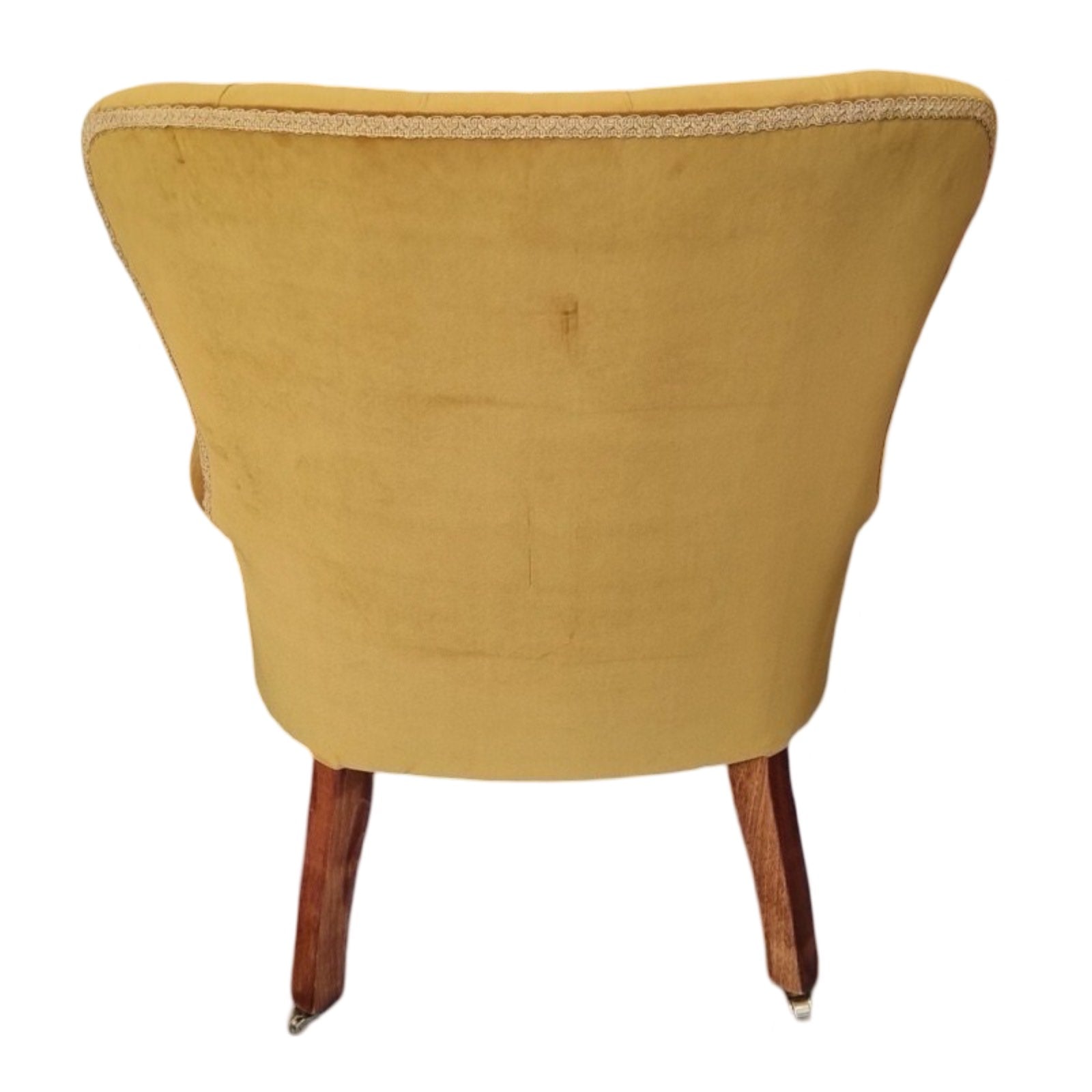 Button Back Plain Velvet Occasional Armchair