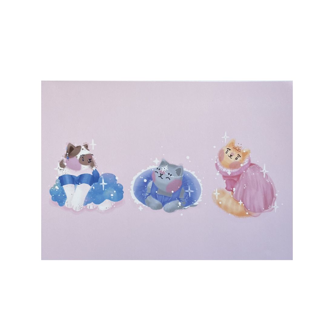 Princess Cats Trio Print