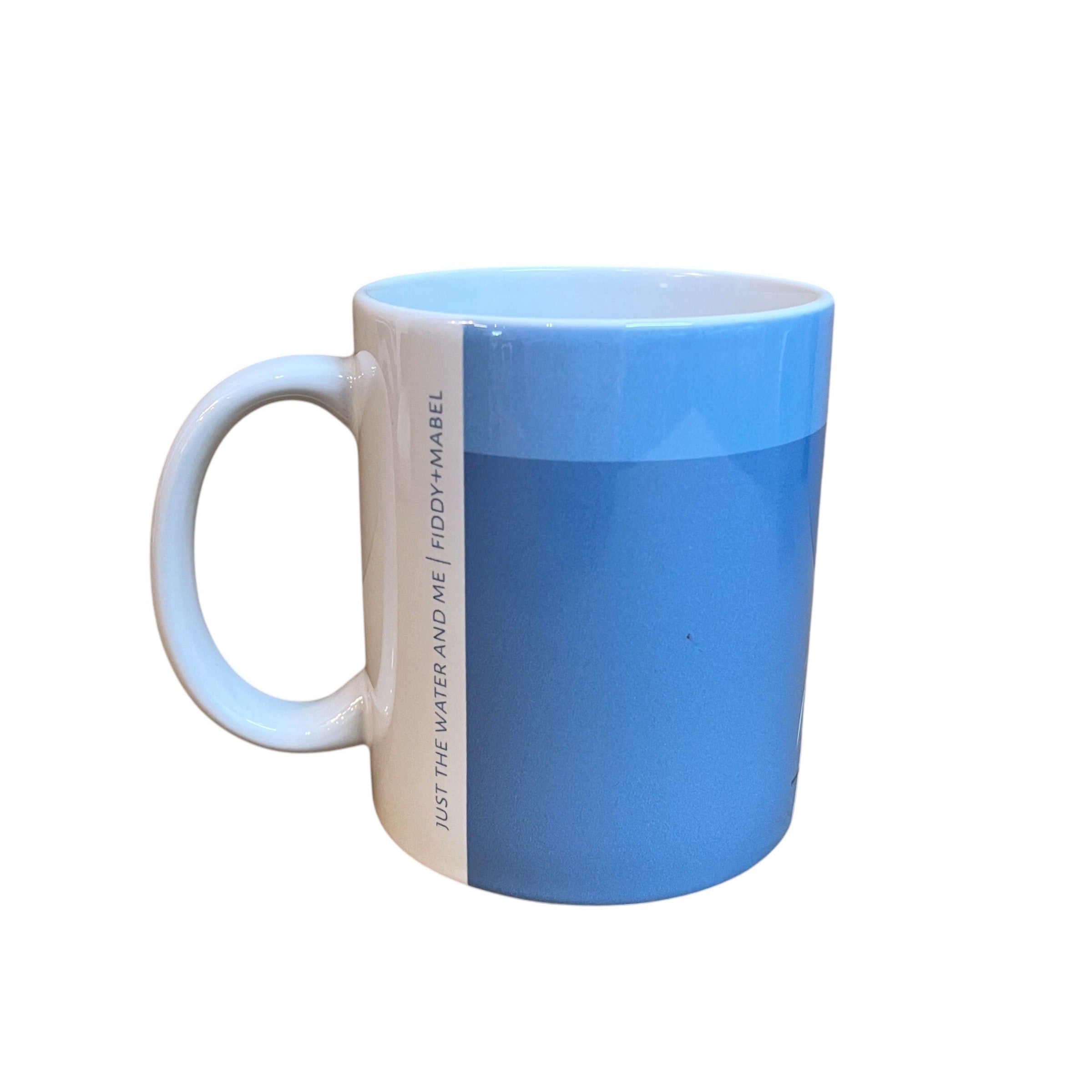 Mug featuring a paddle boarder out in the sea on their board and the text "just the water and me". This mug holds 10oz and is dishwasher safe.