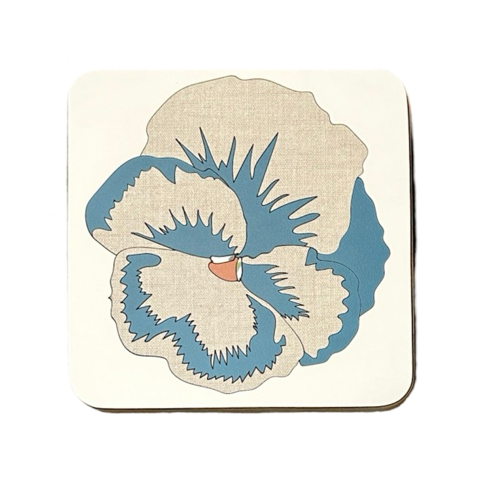 Handmade trivets are made from birch plywood with a colourful pansy flower design.