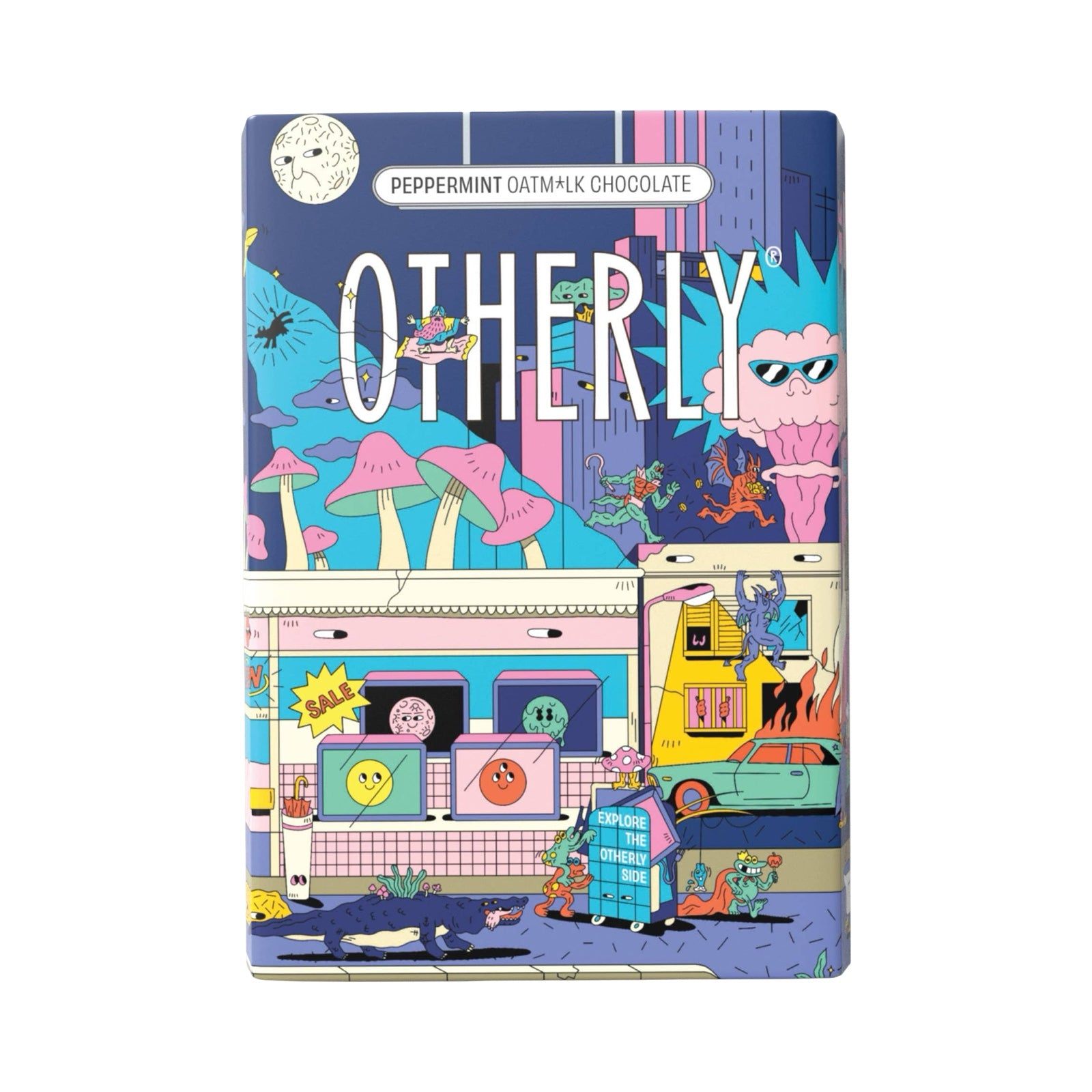 Colourful product packaging with 'OTHERLY' branding on a white background.