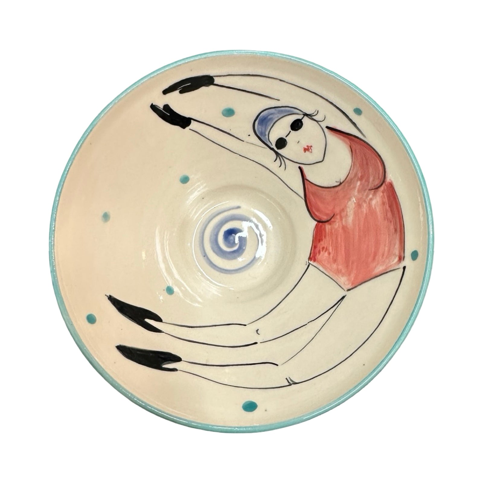 Swimmer Ceramic Cereal Bowl Red