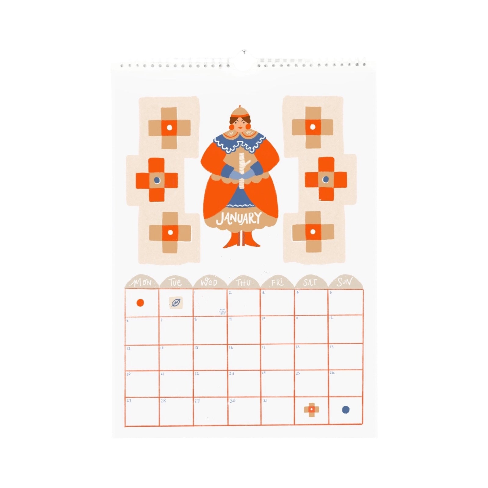 2026 Folk Ladies Wall Calendar