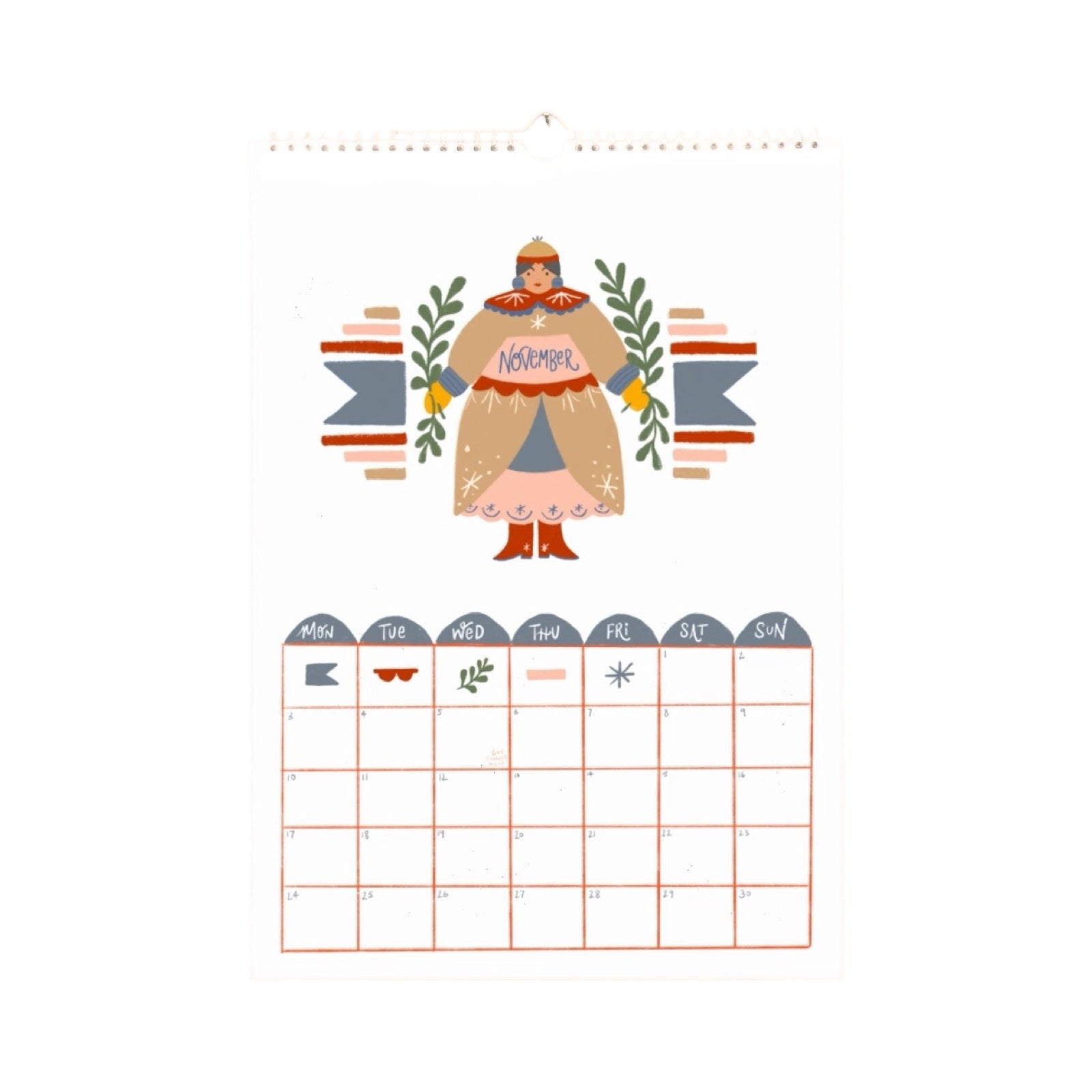 2026 Folk Ladies Wall Calendar