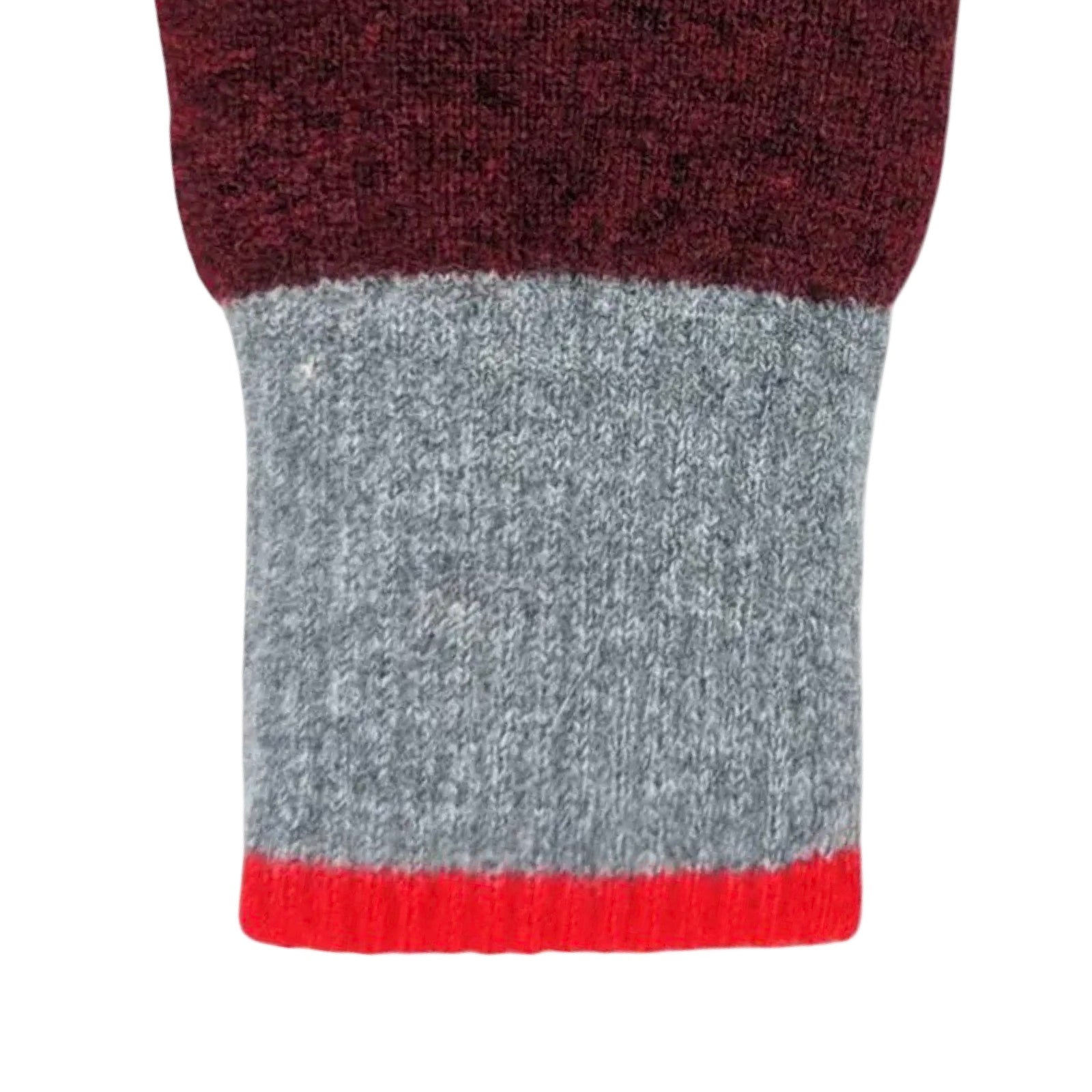 Red and Grey Men's Lambswool Gloves