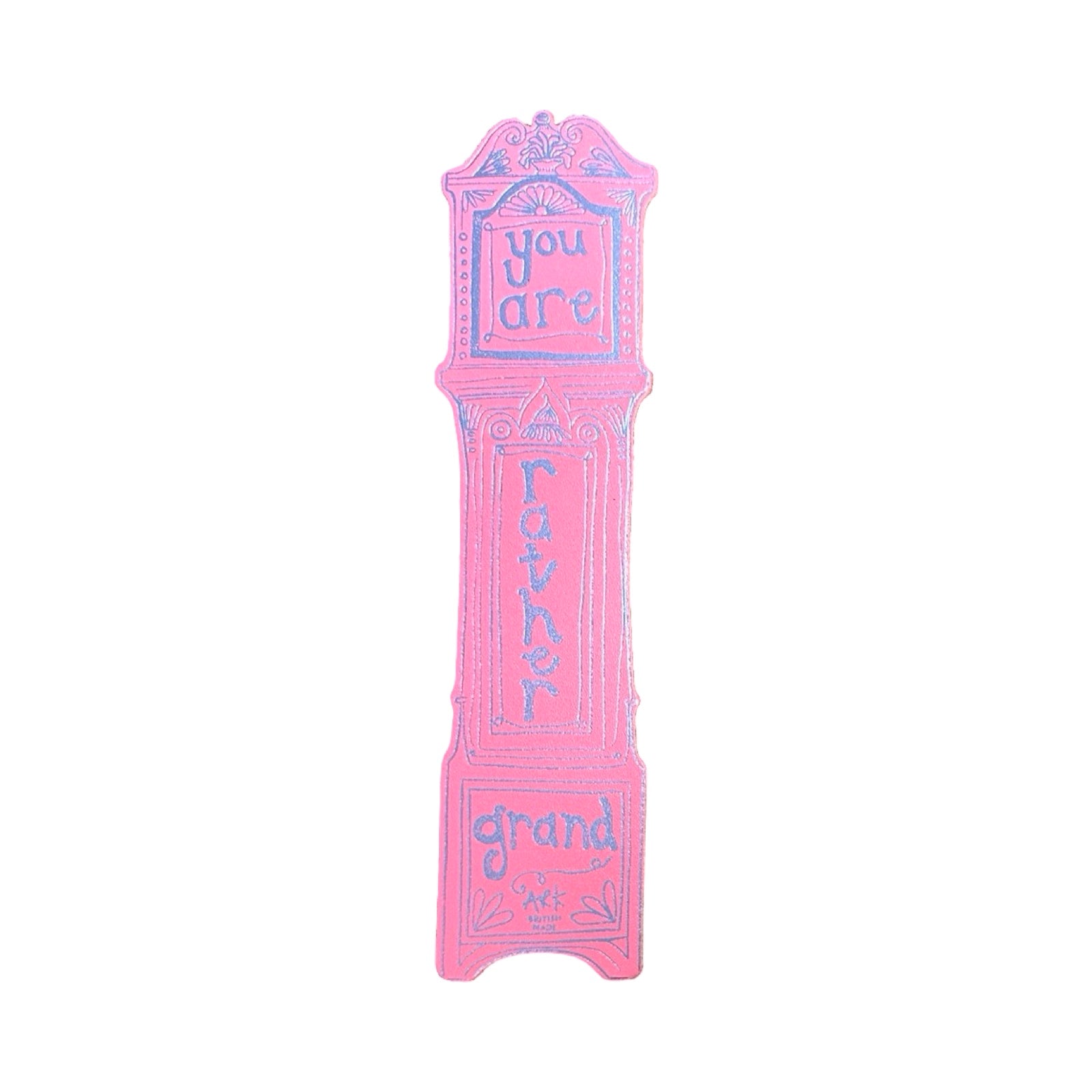 Grandfather Clock Leather Bookmark