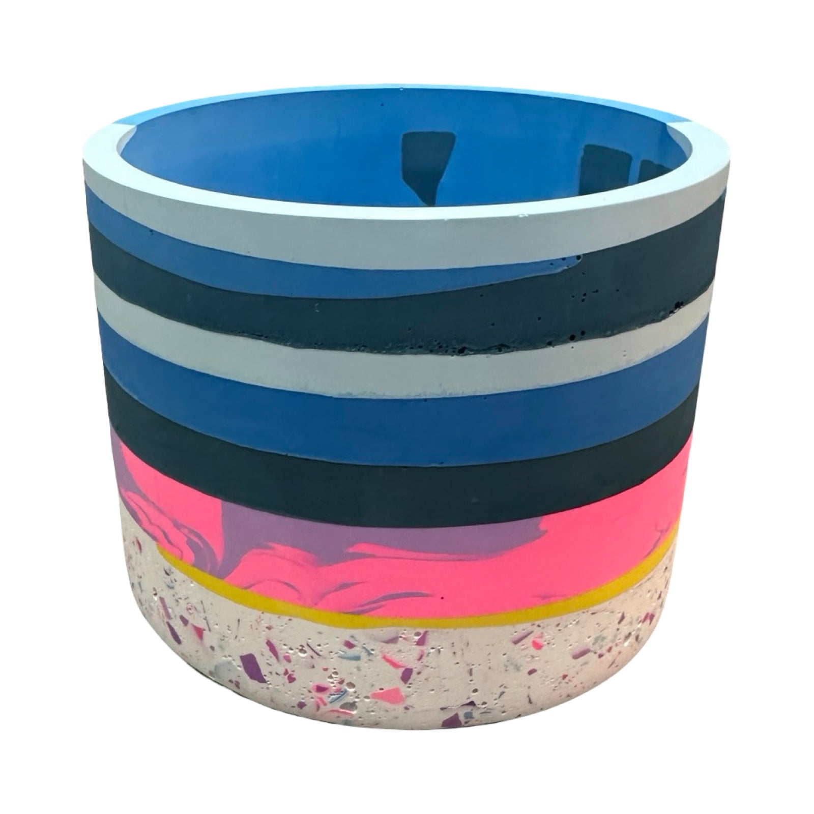 Blue Stripe Medium Fusion Planter