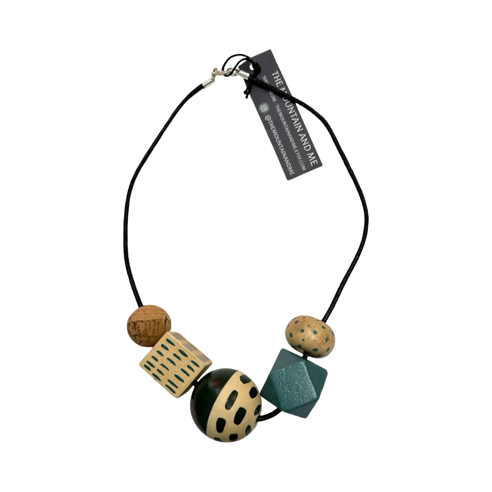 Chunky Blue Bamboo Necklace
