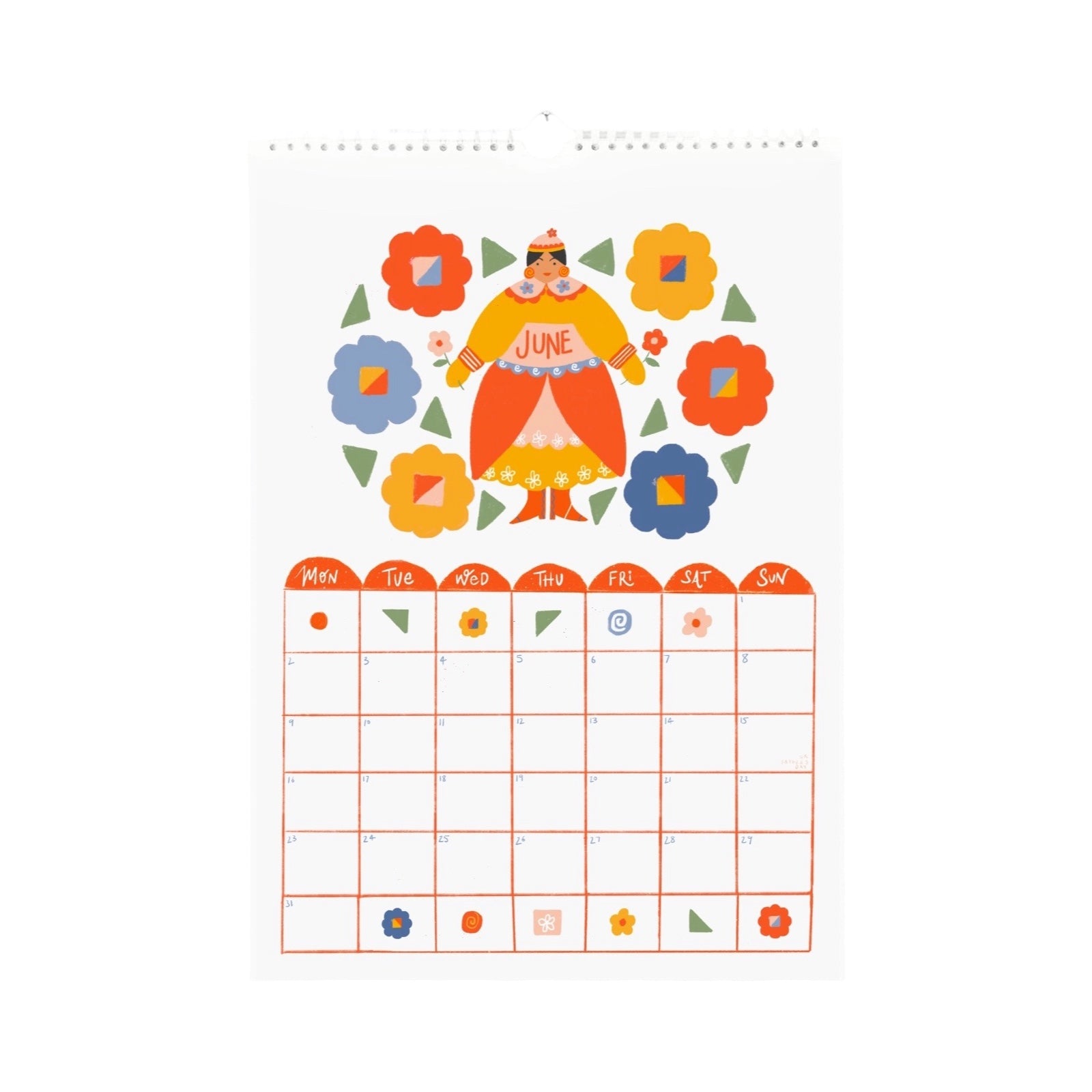 2026 Folk Ladies Wall Calendar
