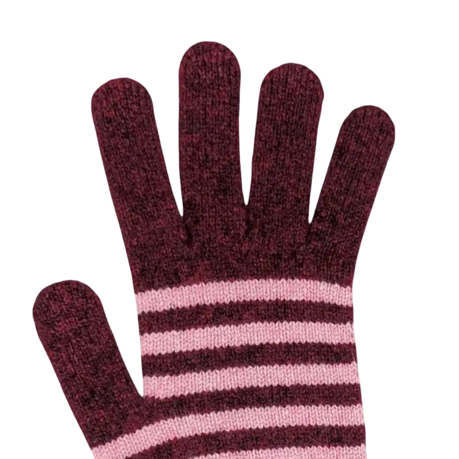 Red Striped Women's Lambswool Gloves