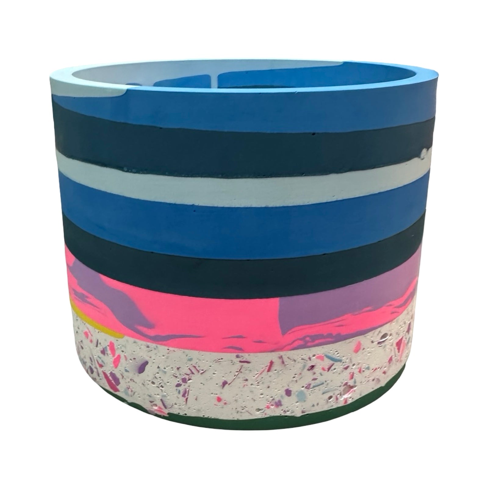 Blue Stripe Medium Fusion Planter