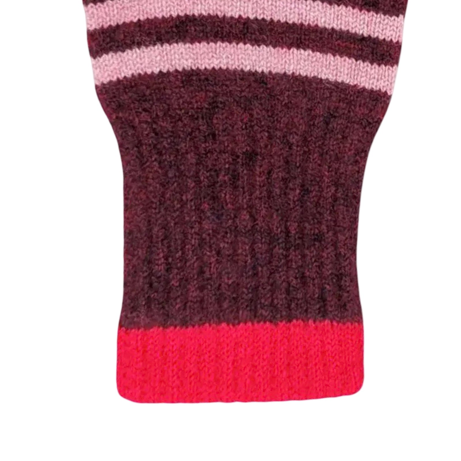 Red Striped Women's Lambswool Gloves