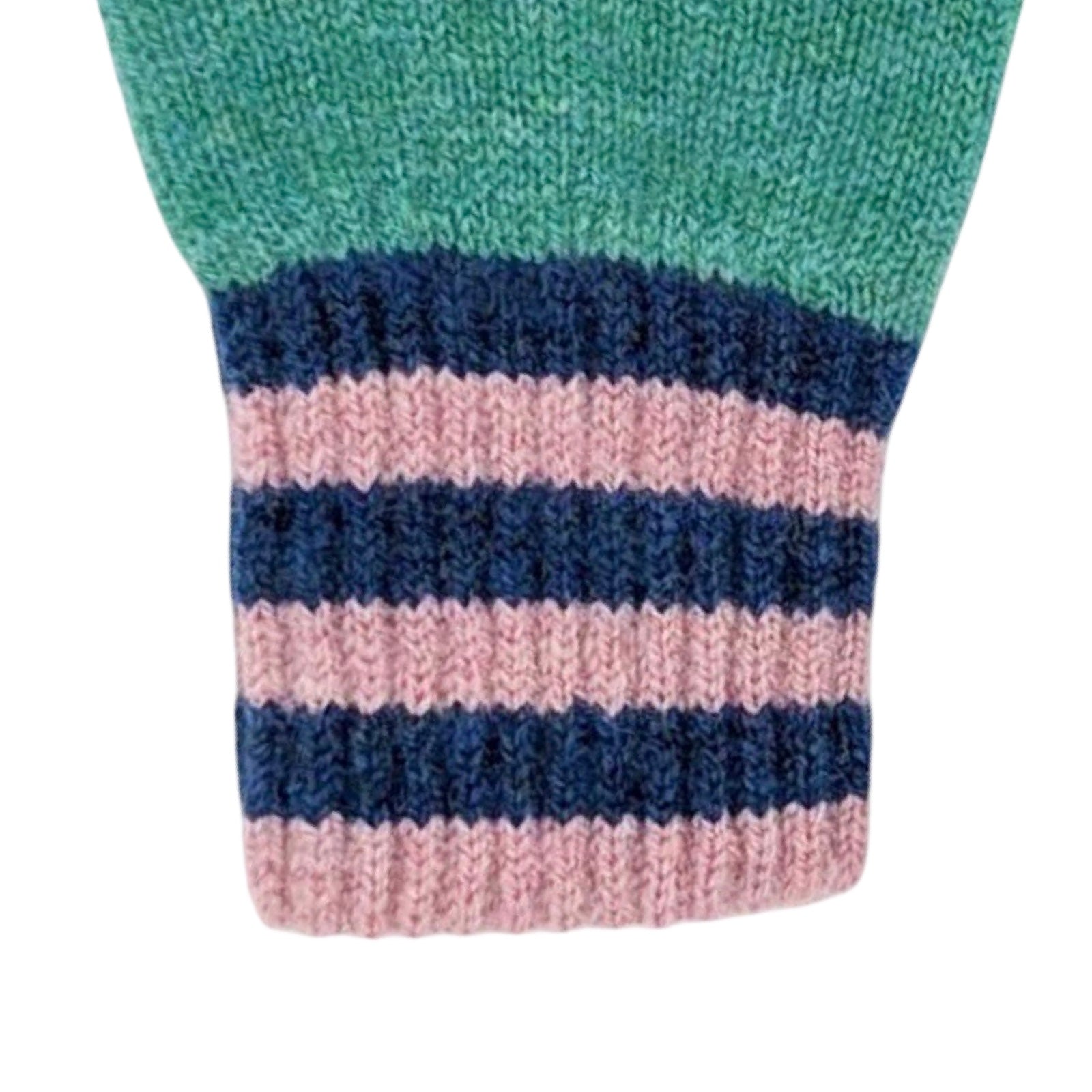 Green Cuffed Children's Lambswool Gloves