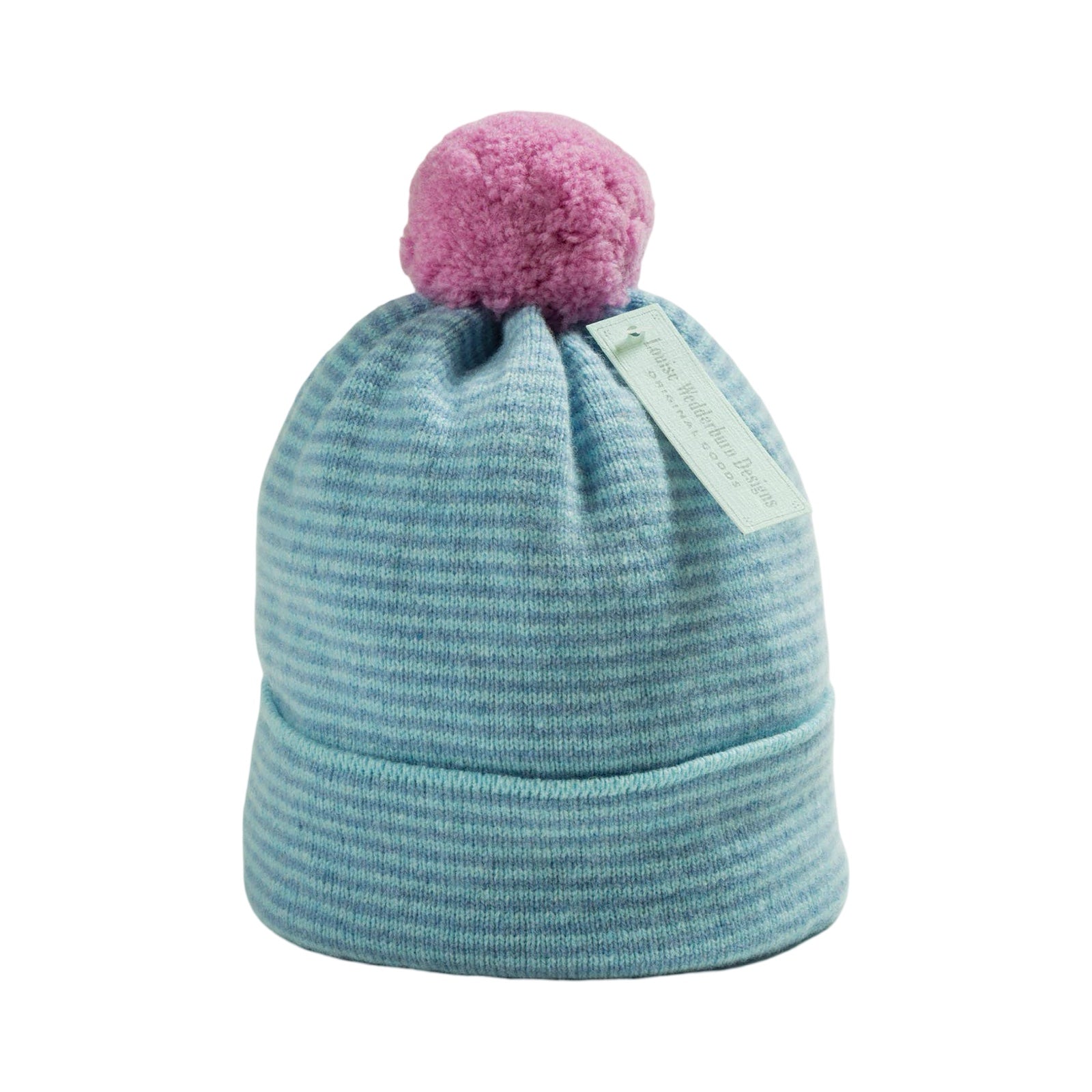 Pom Pom Striped Lambswool Hat