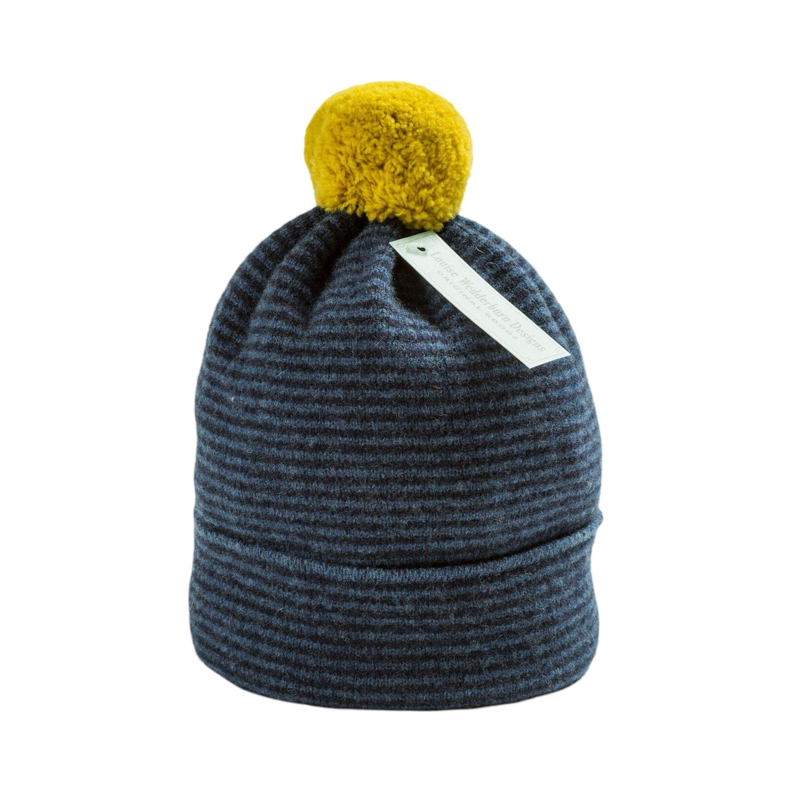 Pom Pom Striped Lambswool Hat