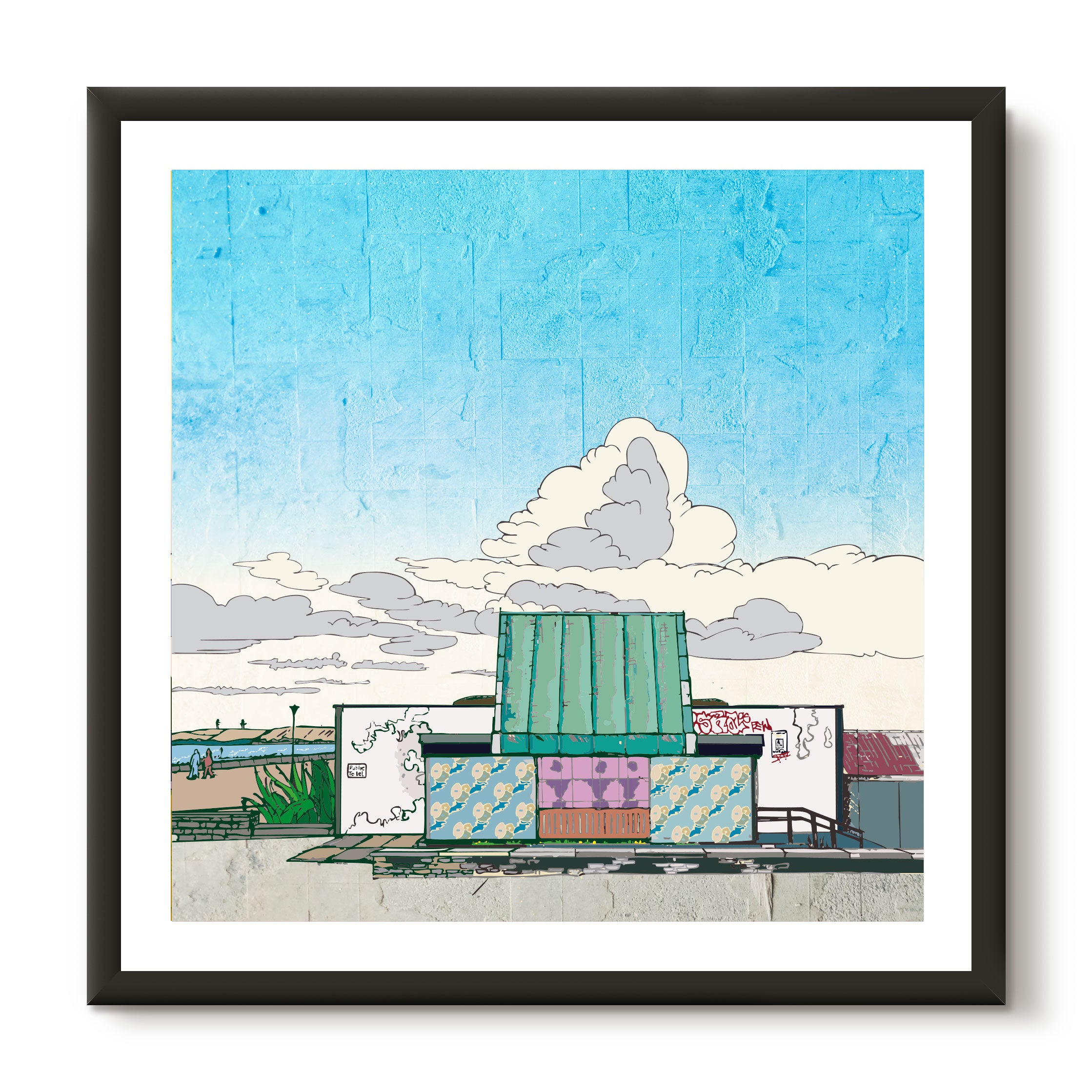 This print illustrates the Portobello prom in Edinburgh