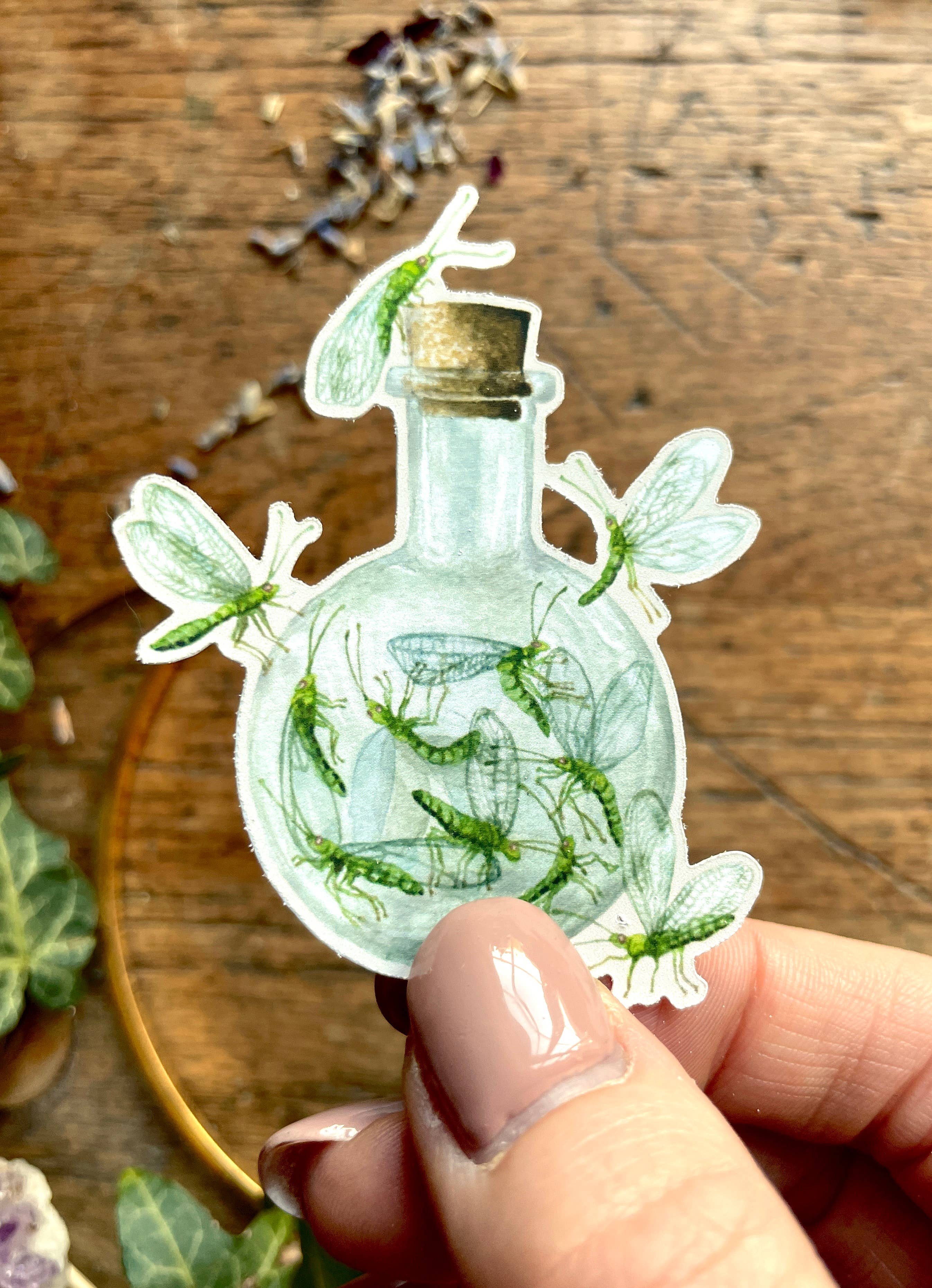 Potion making stickers close up.