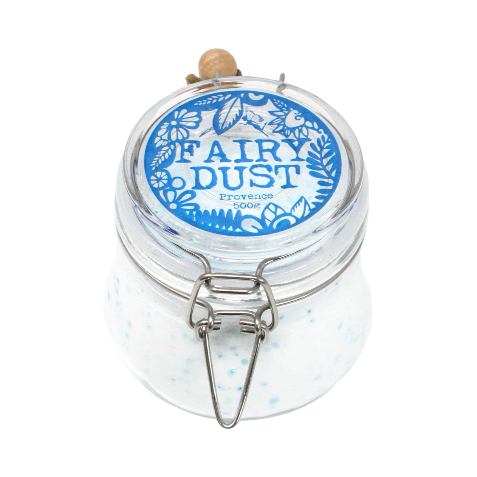 A glass Kilner jar full of provence scented fairy dust