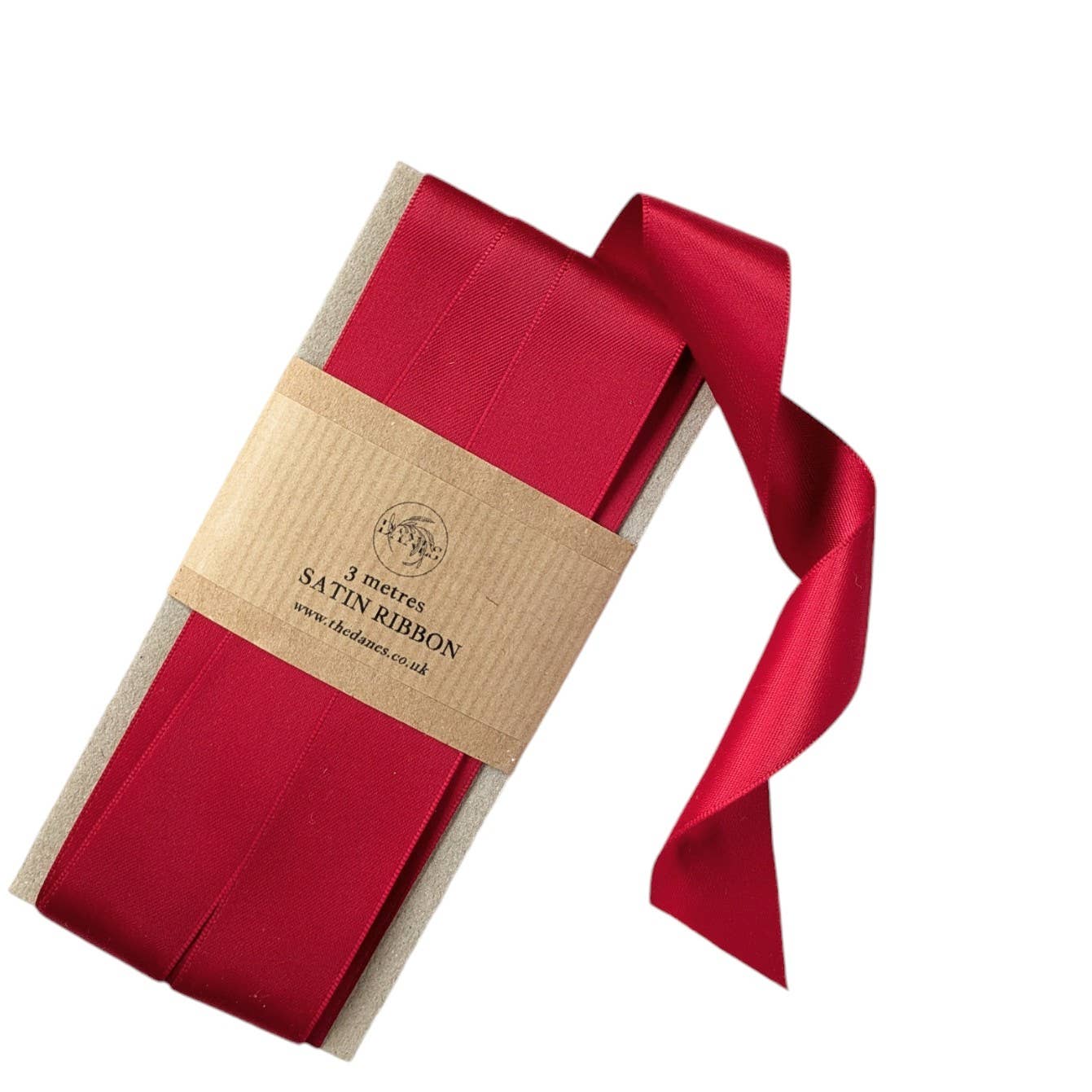 Red double-faced satin silk ribbon.
