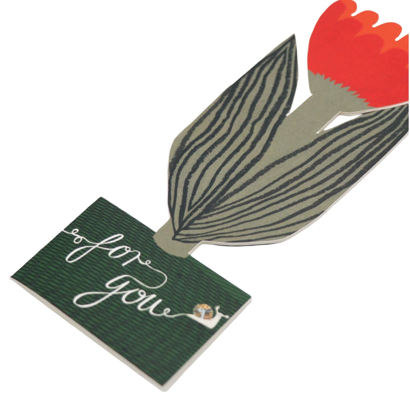 Card with a red flower design and 'for you' text on a white background.