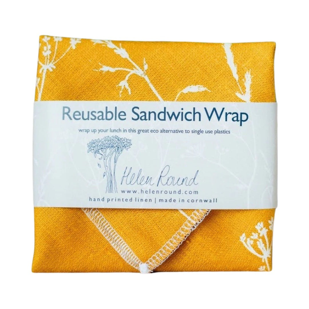 These reusable linen washable sandwich bags are screen-printed using water-based inks.