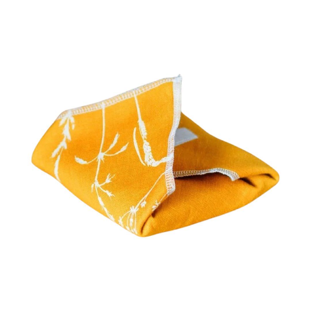 These reusable linen washable sandwich bags are screen-printed using water-based inks.