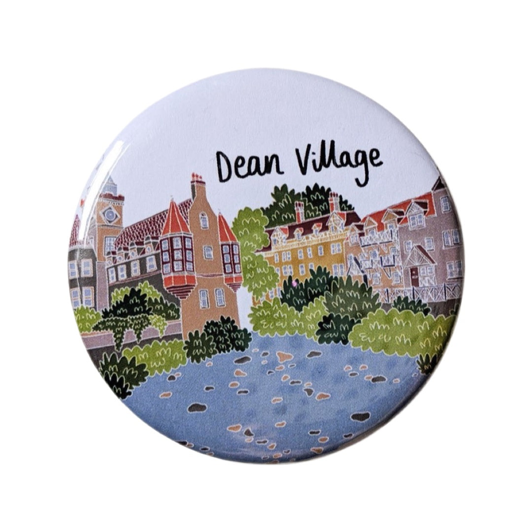 Dean Village Edinburgh Round Magnet