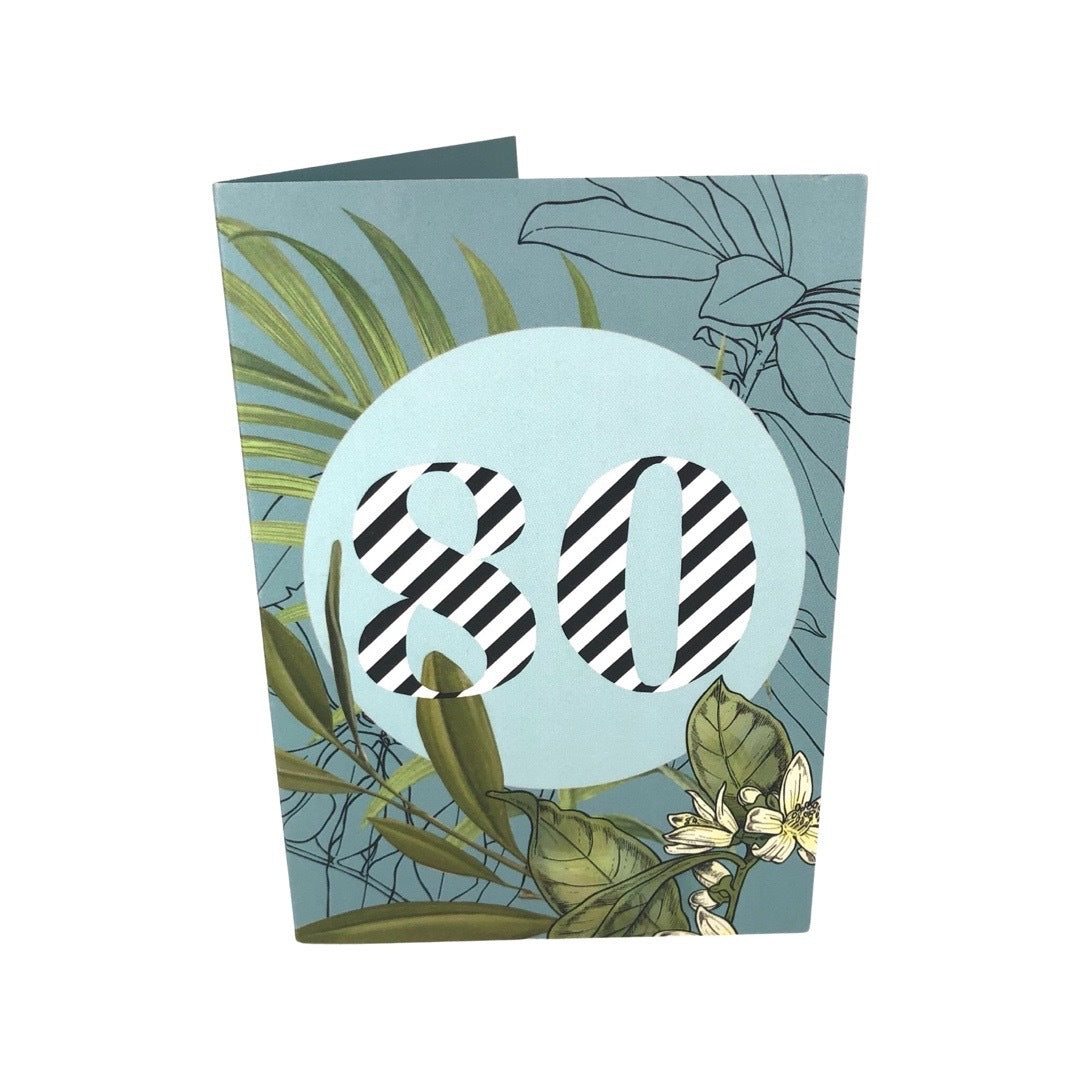 80th Birthday Card Botanical