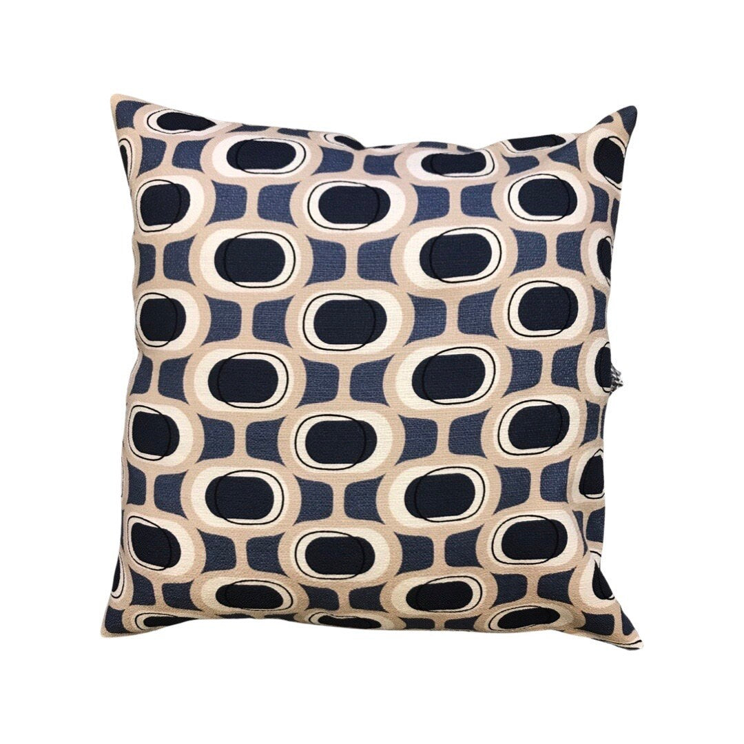 Retro Blues Cushion Cover