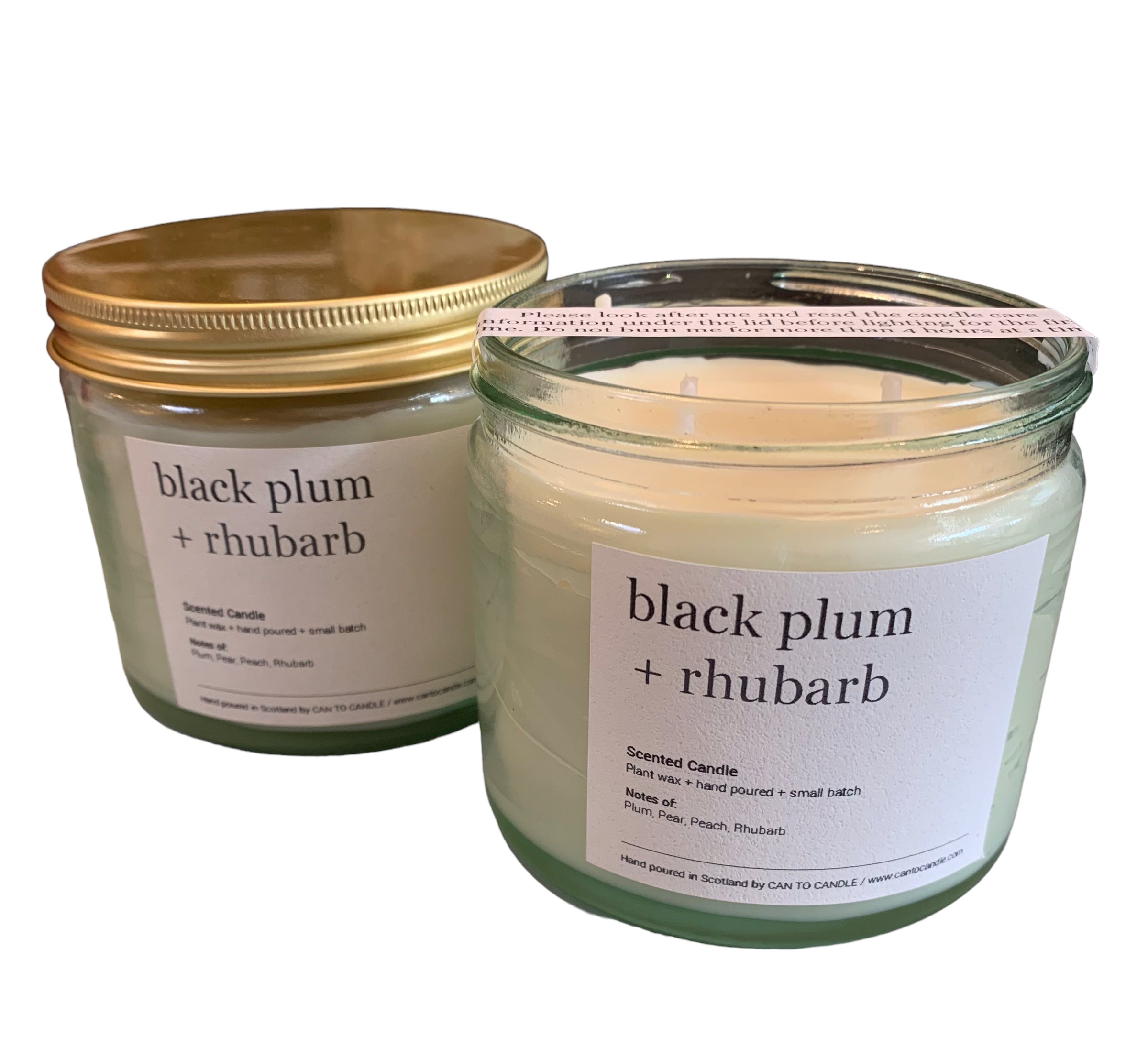Black Plum and Rhubarb Glass Jar Candle