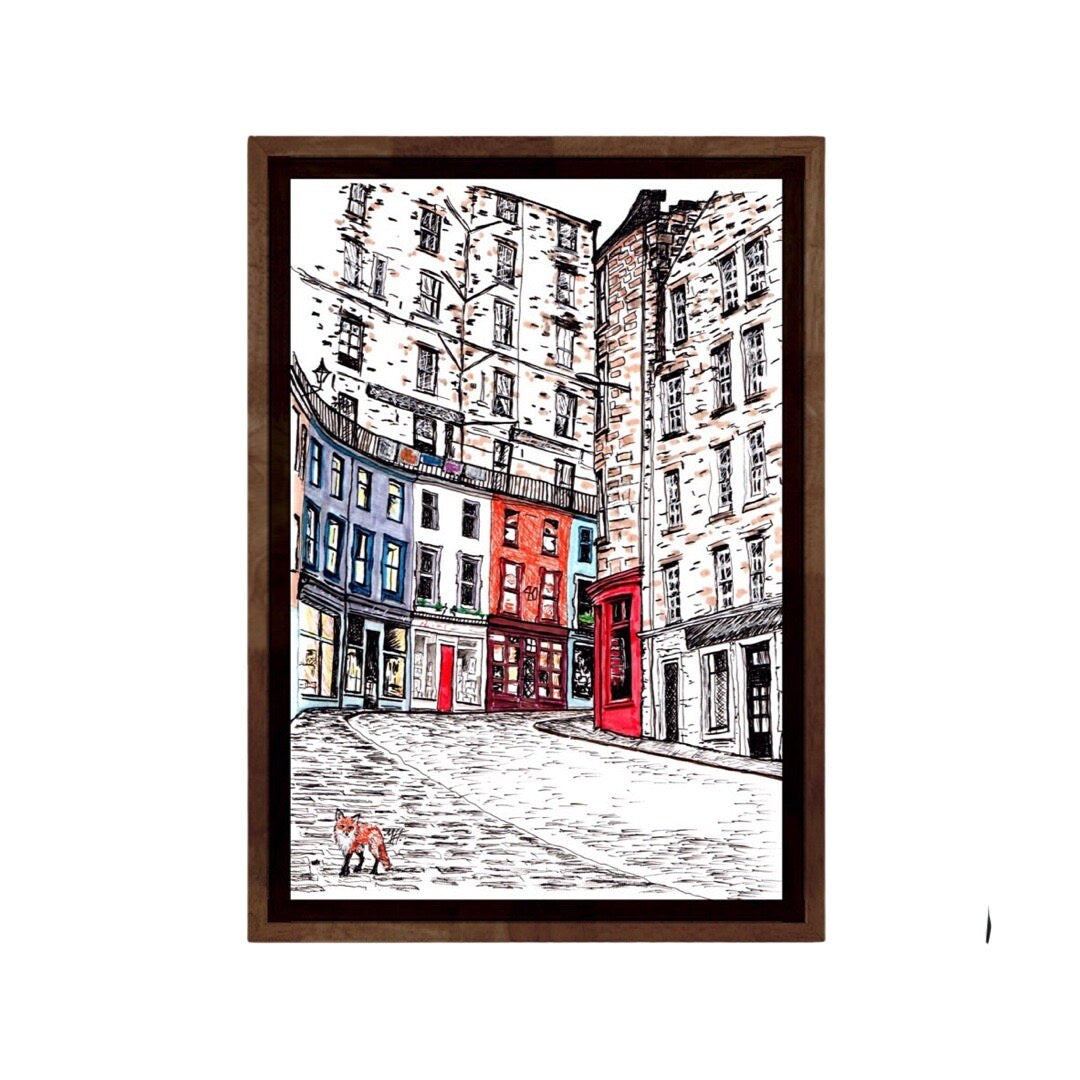 Fox at Victoria Street, Edinburgh Print