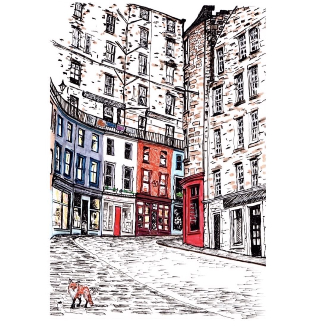 Fox at Victoria Street, Edinburgh Print
