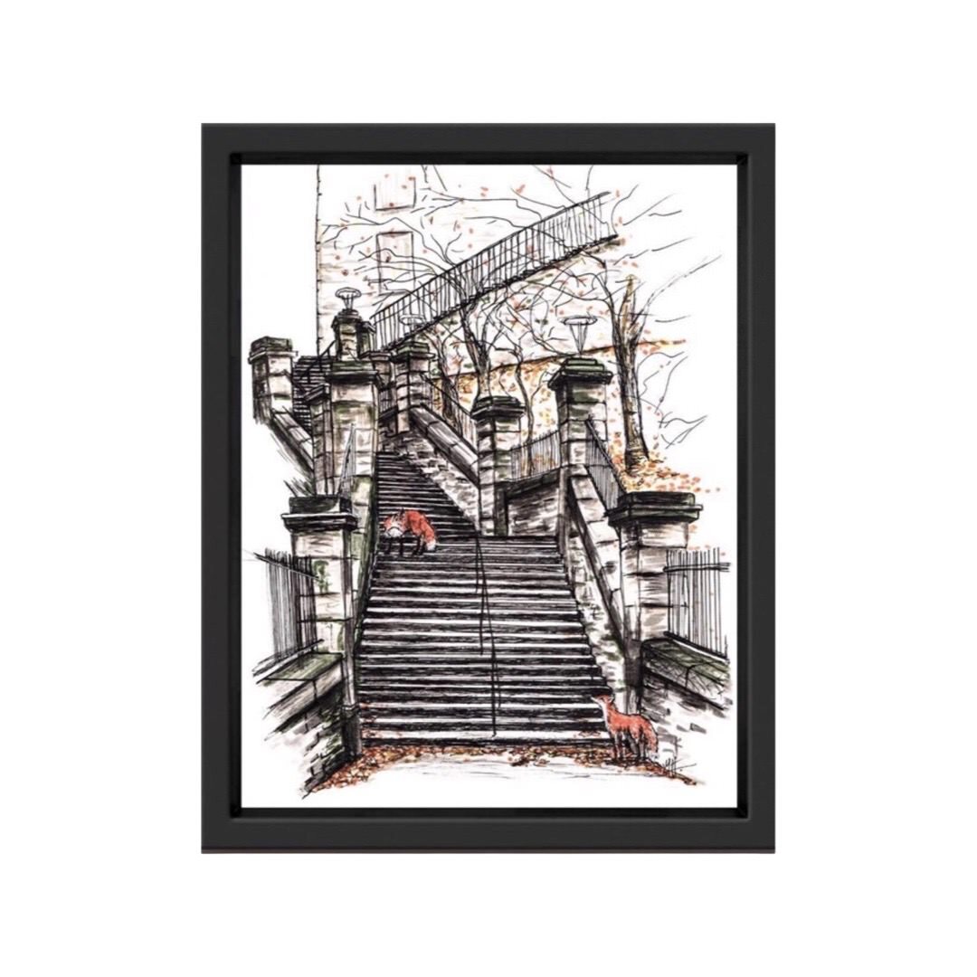 Fox at News Steps, Edinburgh Print