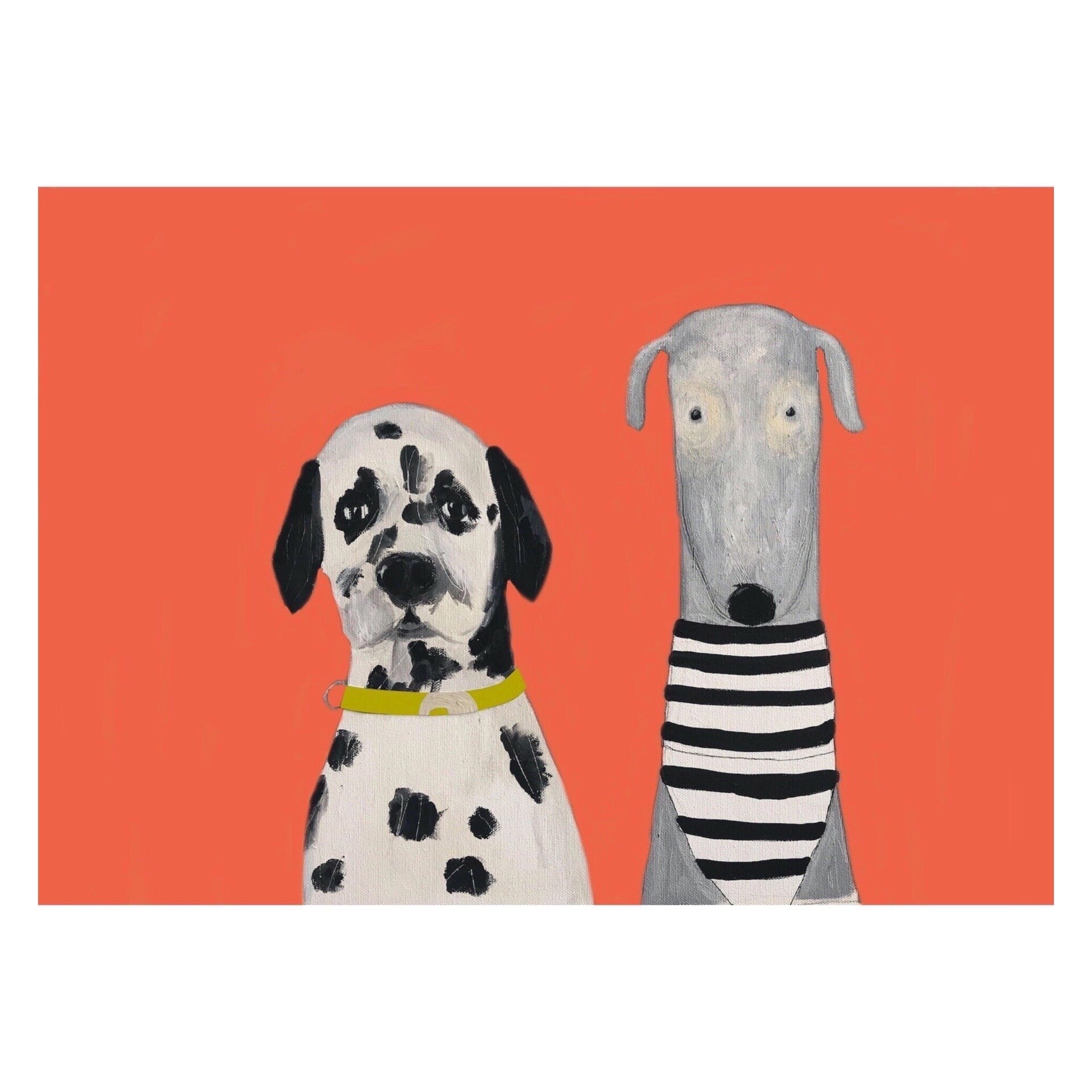 Hugo and Trumpet Dog Print