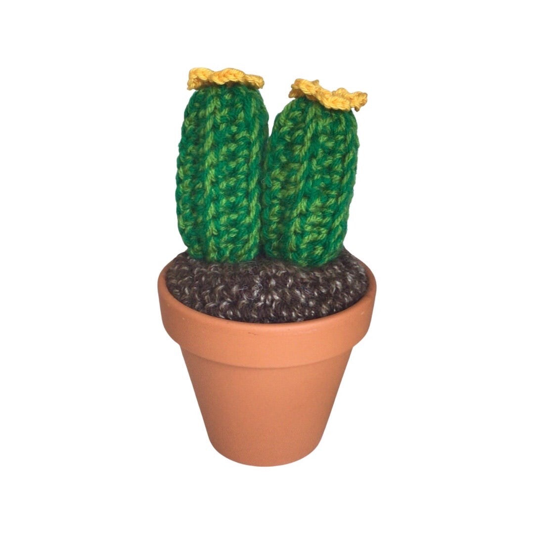 Yellow Double Crochet Cactus - Medium