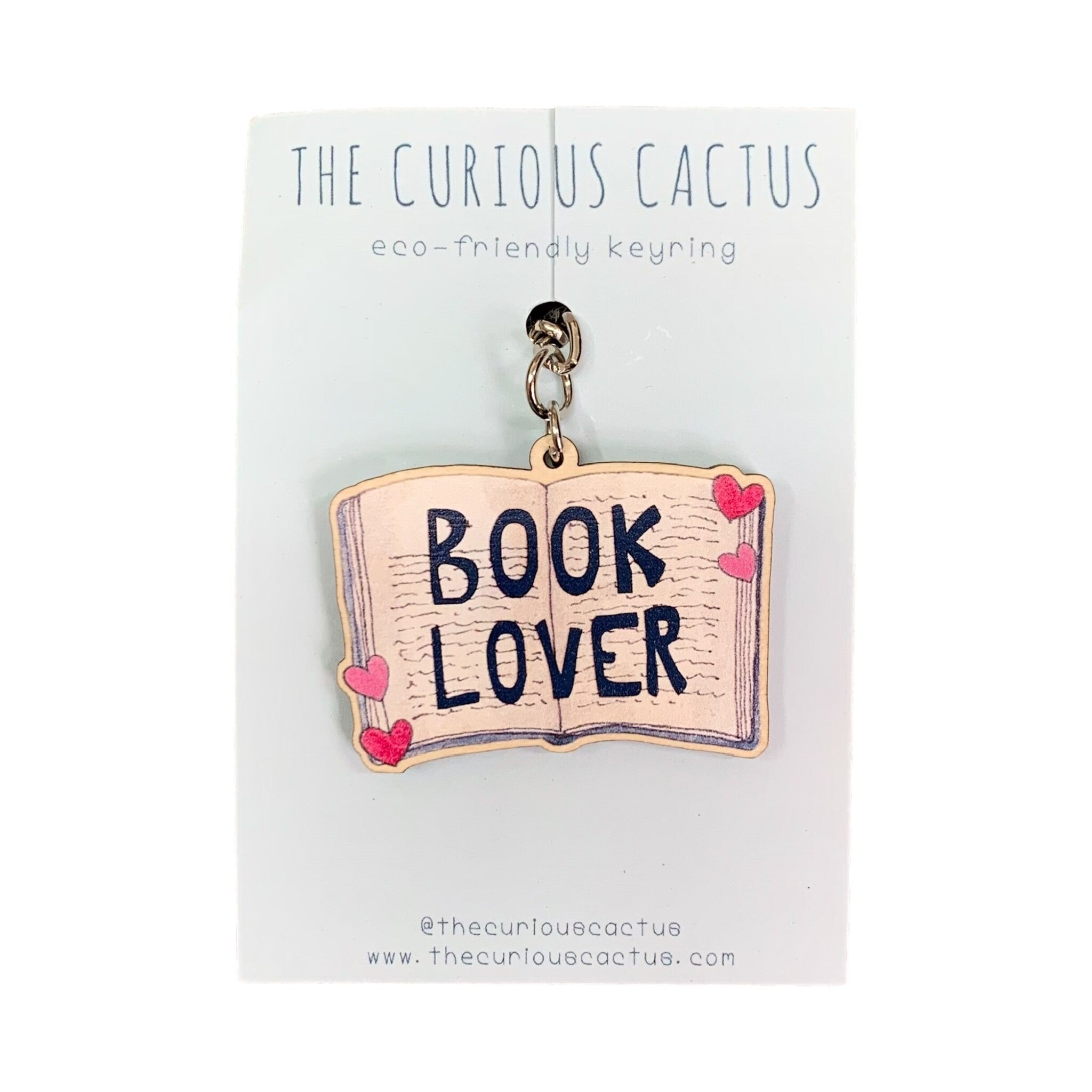 Book Lover Wooden Keyring