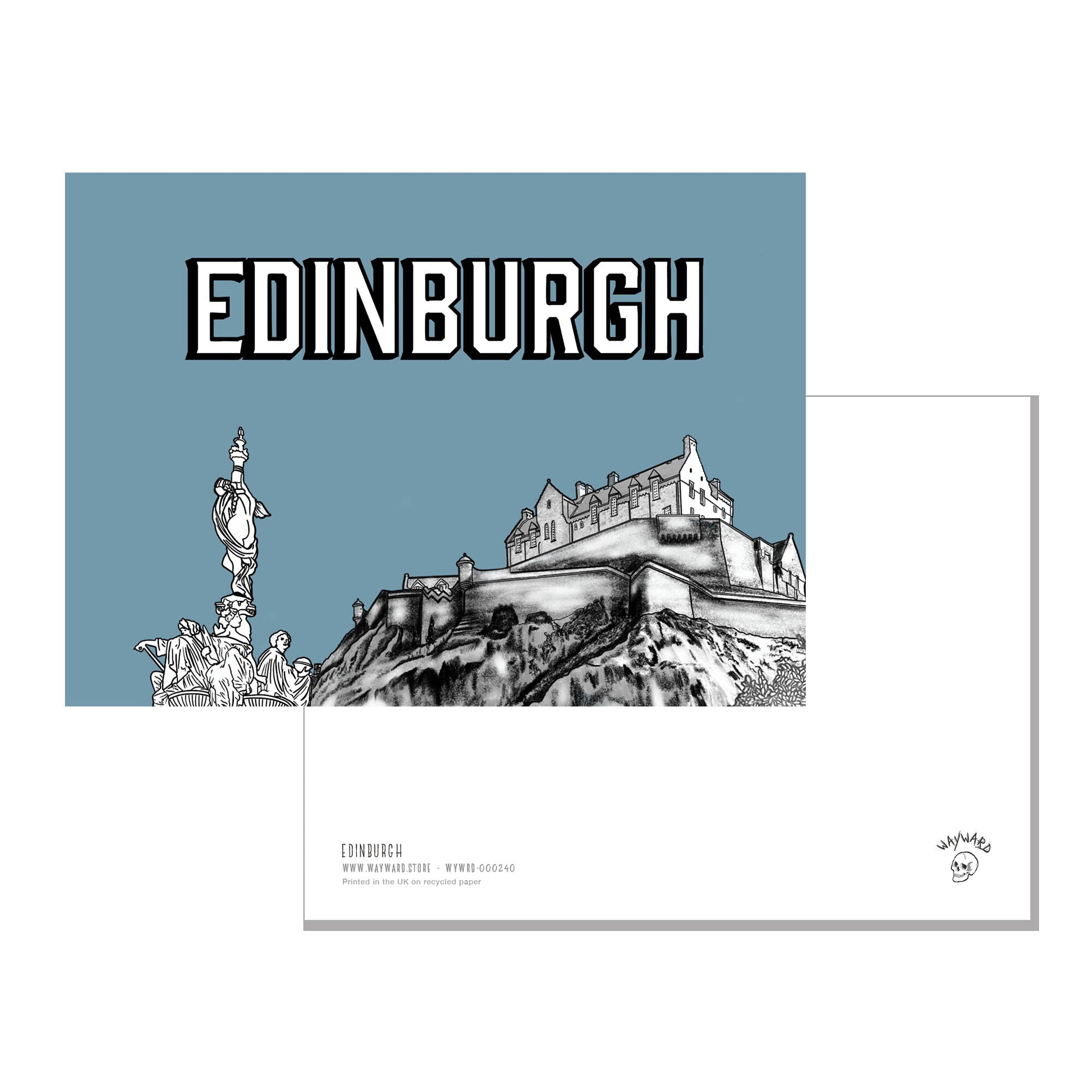 Edinburgh Castle Illustrated Postcard