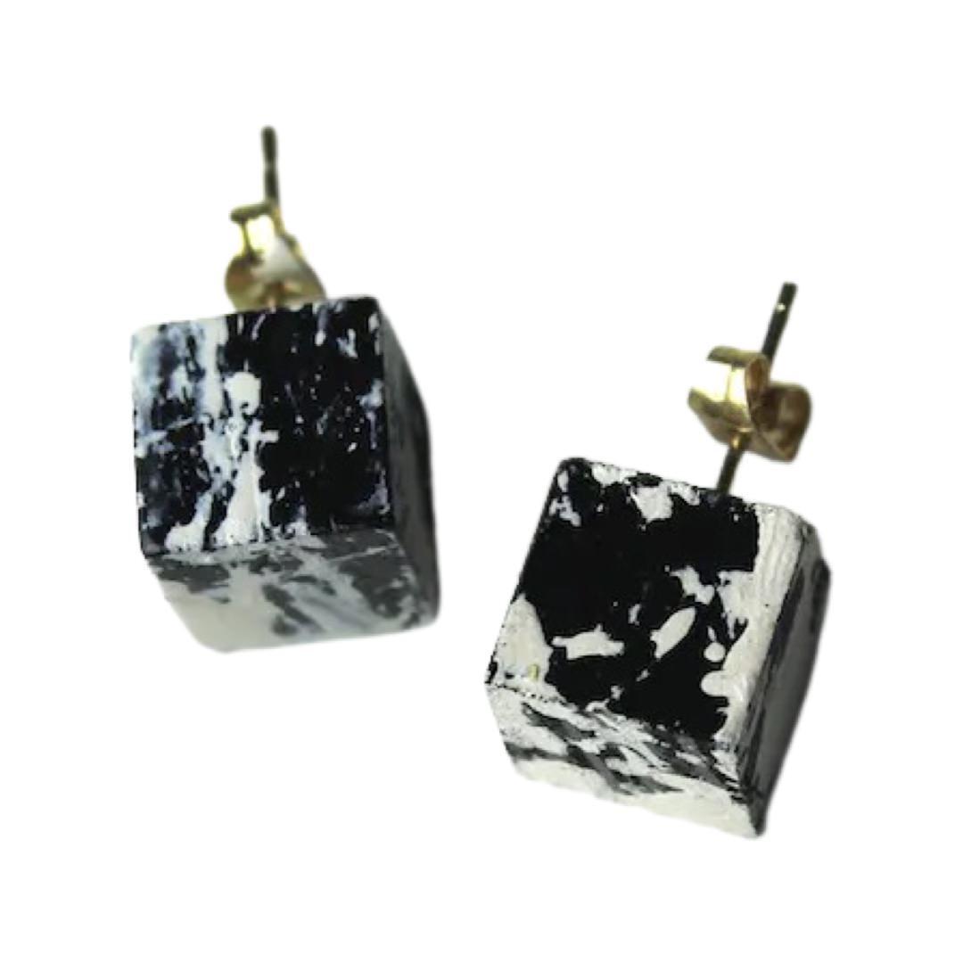 Cube Monochrome Stud Earrings