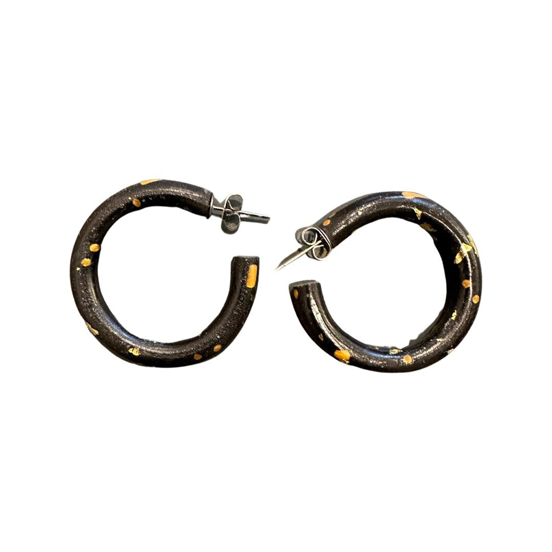 Gold Speckled Hoop Earrings