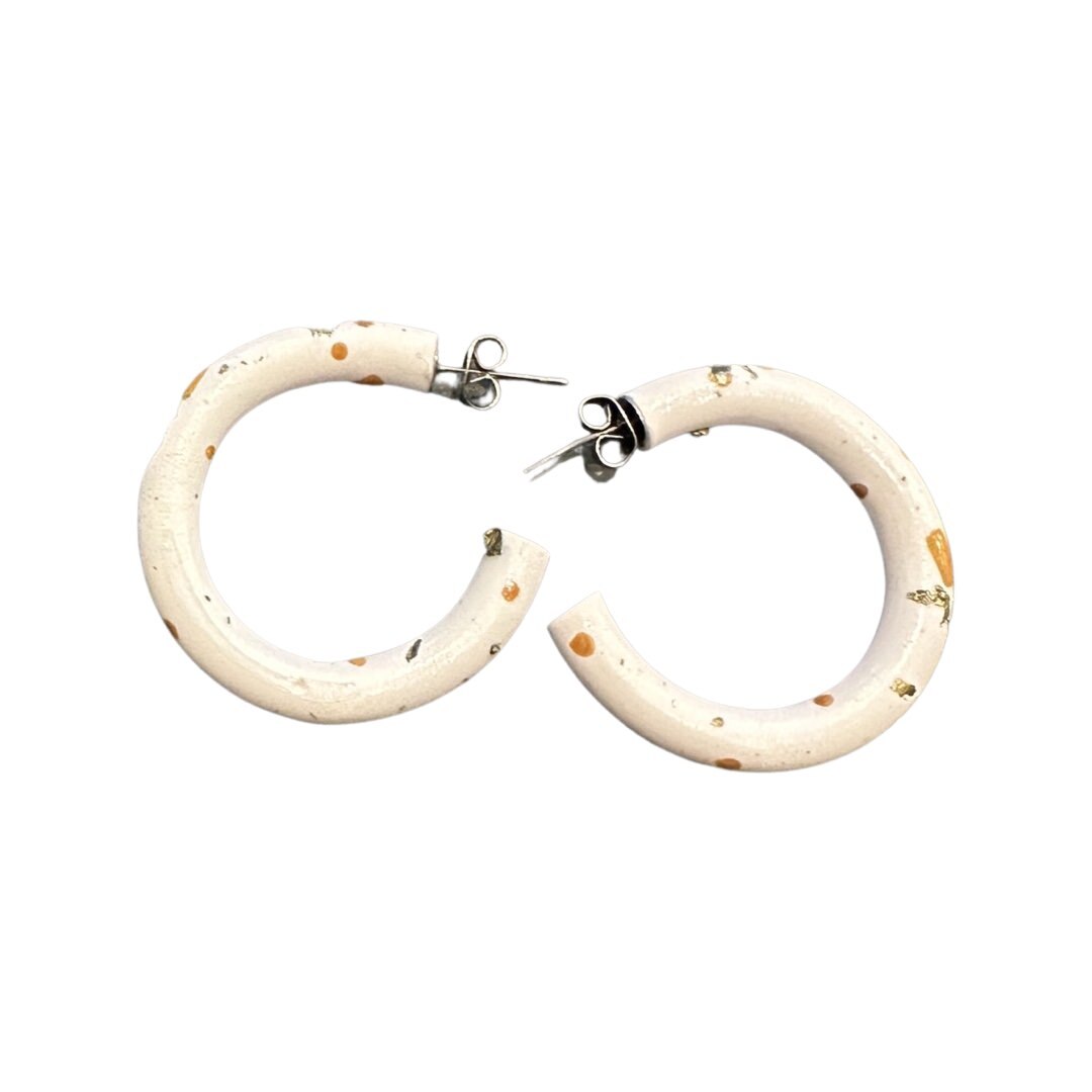 Gold Speckled Hoop Earrings