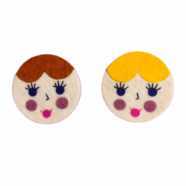 Doll Face Felt Brooch