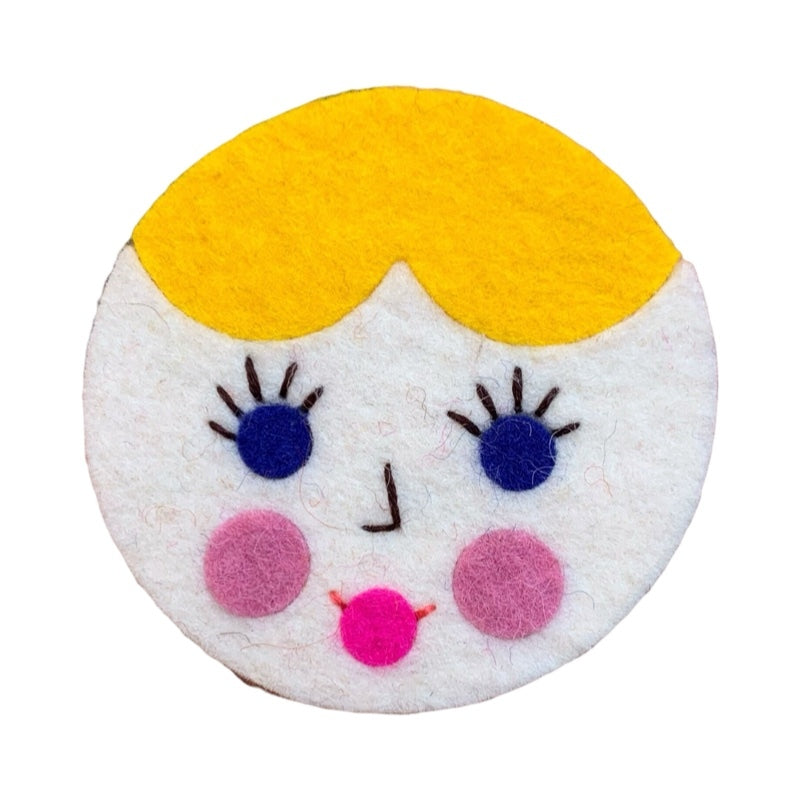 Doll Face Felt Brooch