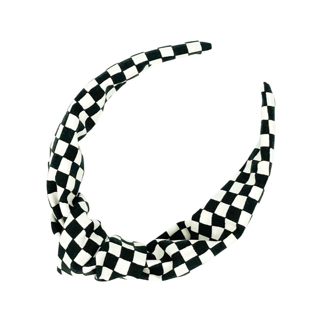 Checked Top Knot Alice Band