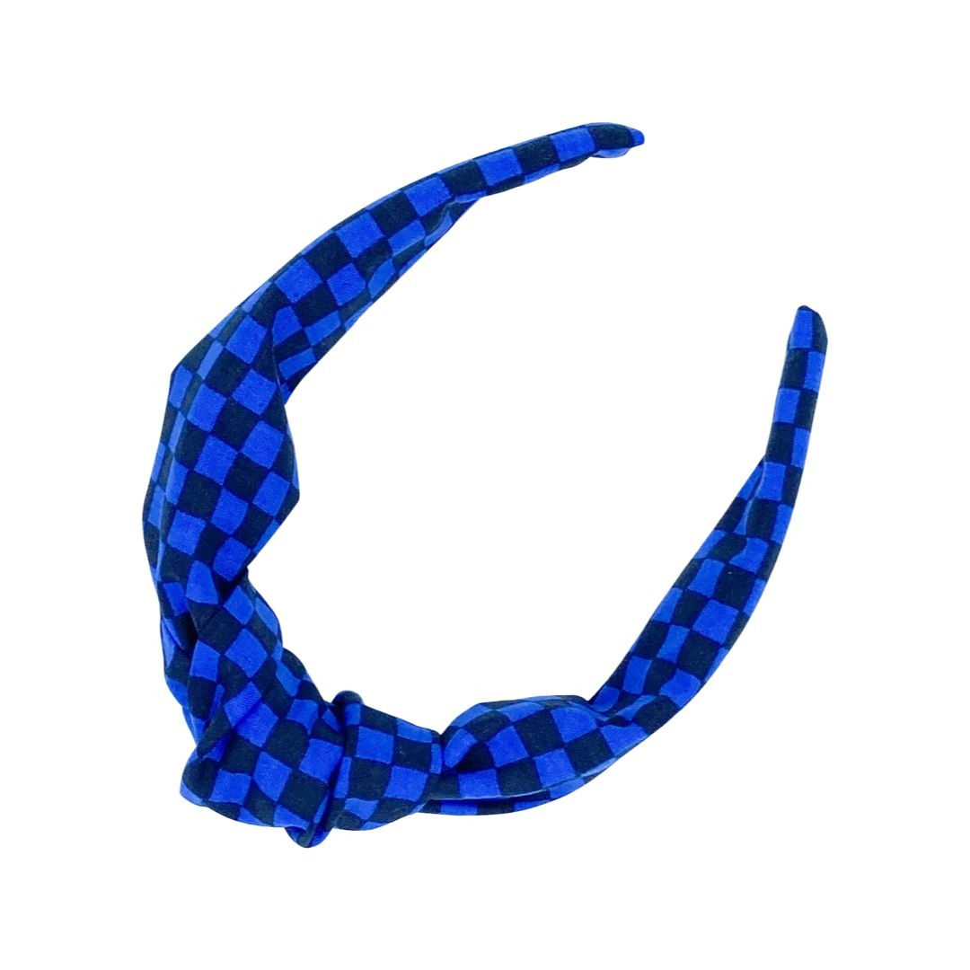 Checked Top Knot Alice Band
