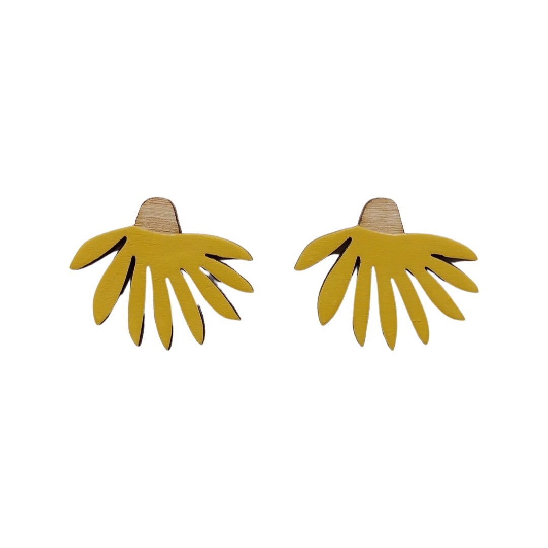 Daisy Wooden Stud Earrings