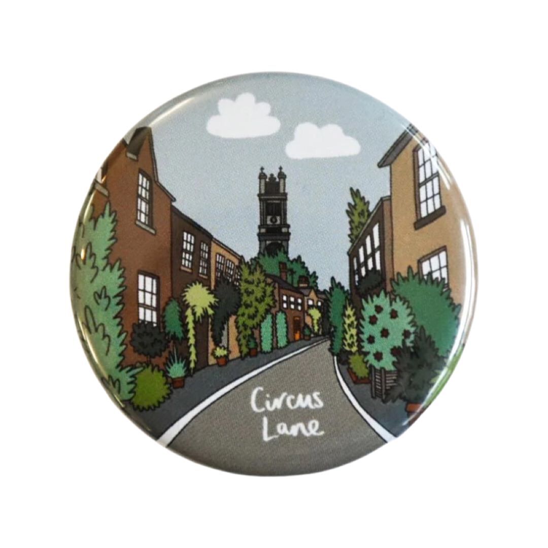 Circus Lane Edinburgh Round Magnet