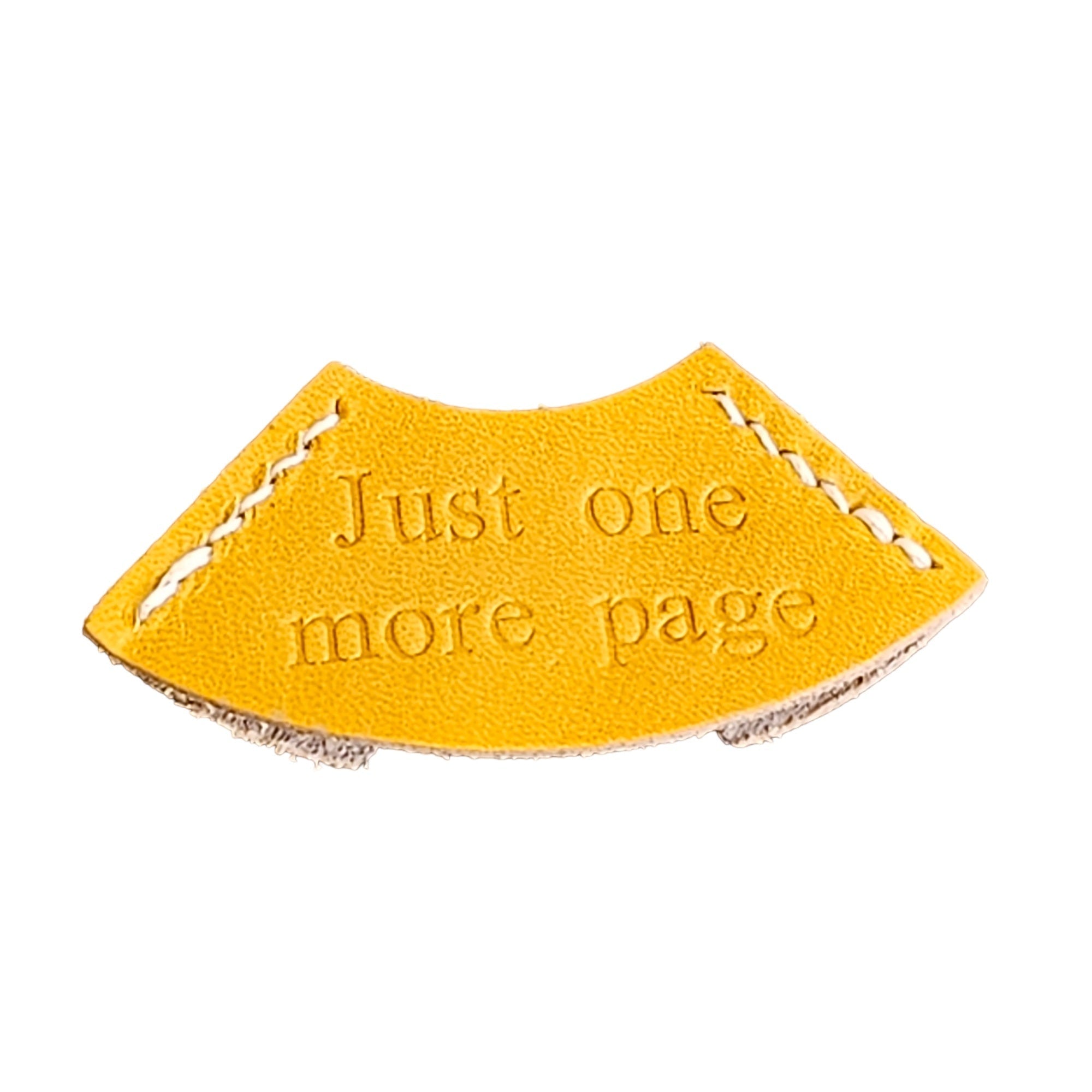 Just One More Page Leather Bookmark