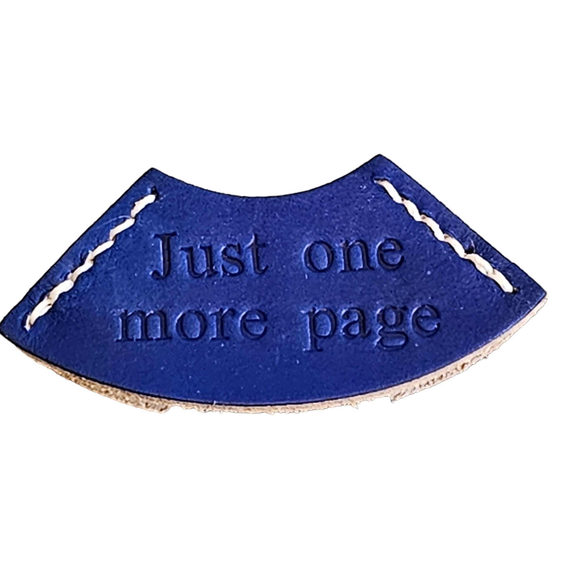Just One More Page Leather Bookmark